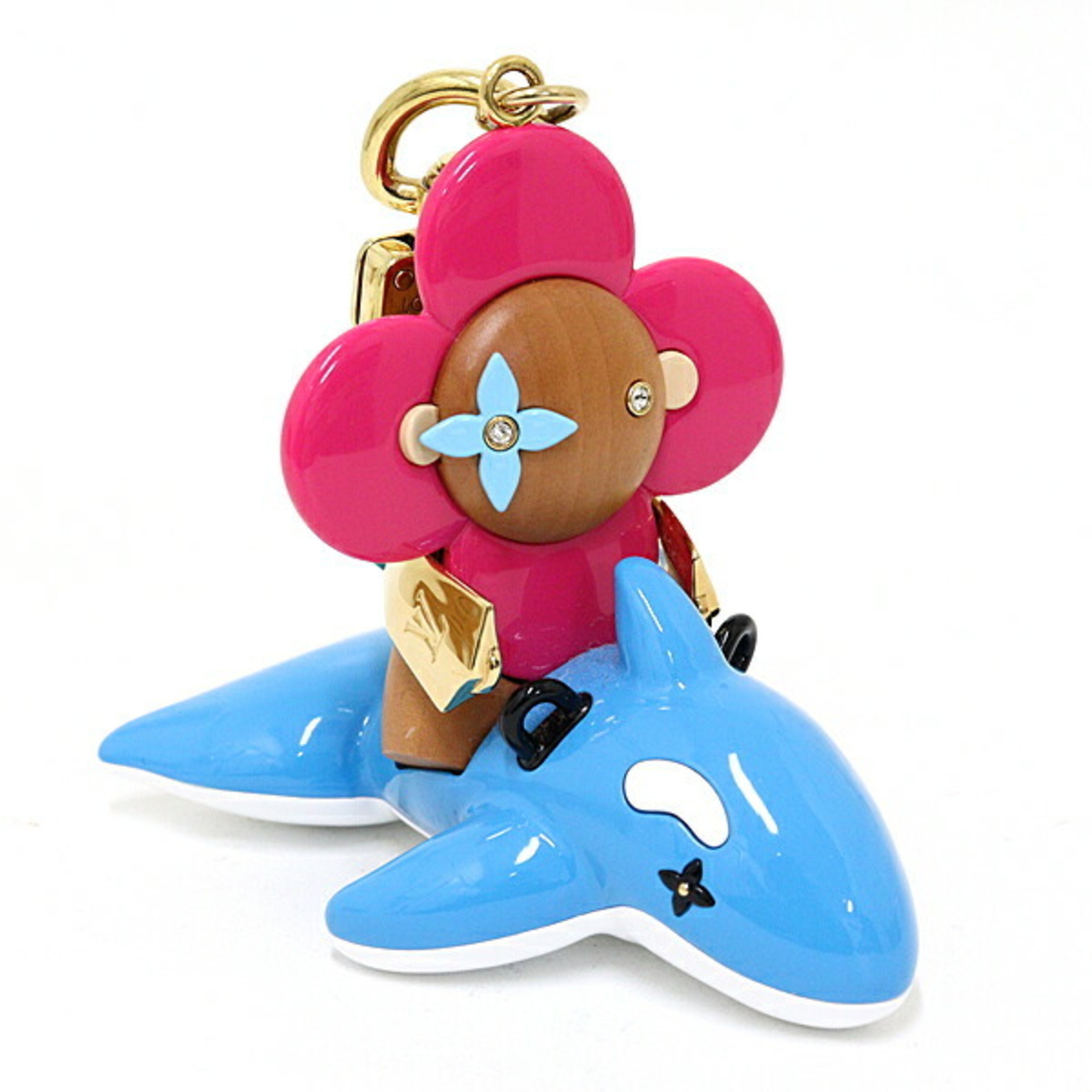 Louis Vuitton LOUIS VUITTON Bag Charm Vivienne Sea Rider Keychain Dolphin M01167 Pink Blue