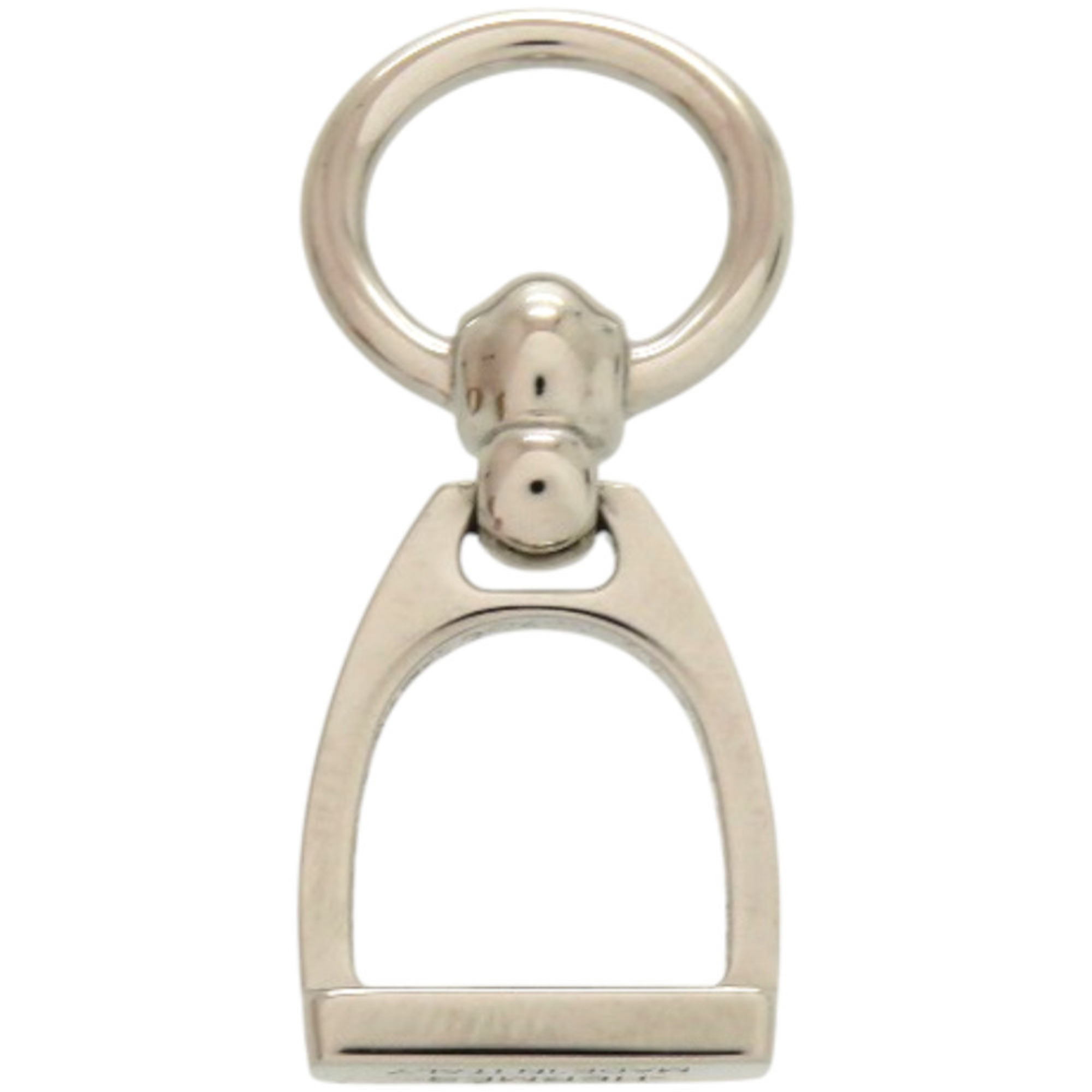 Unused HermÃ¨s Etrier scarf ring, metal, silver, 0576 HERMES