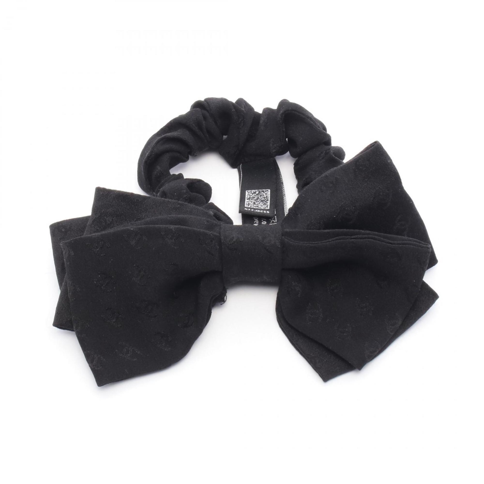 CHANEL Coco Mark Ribbon Clothing Silk Women’s Black