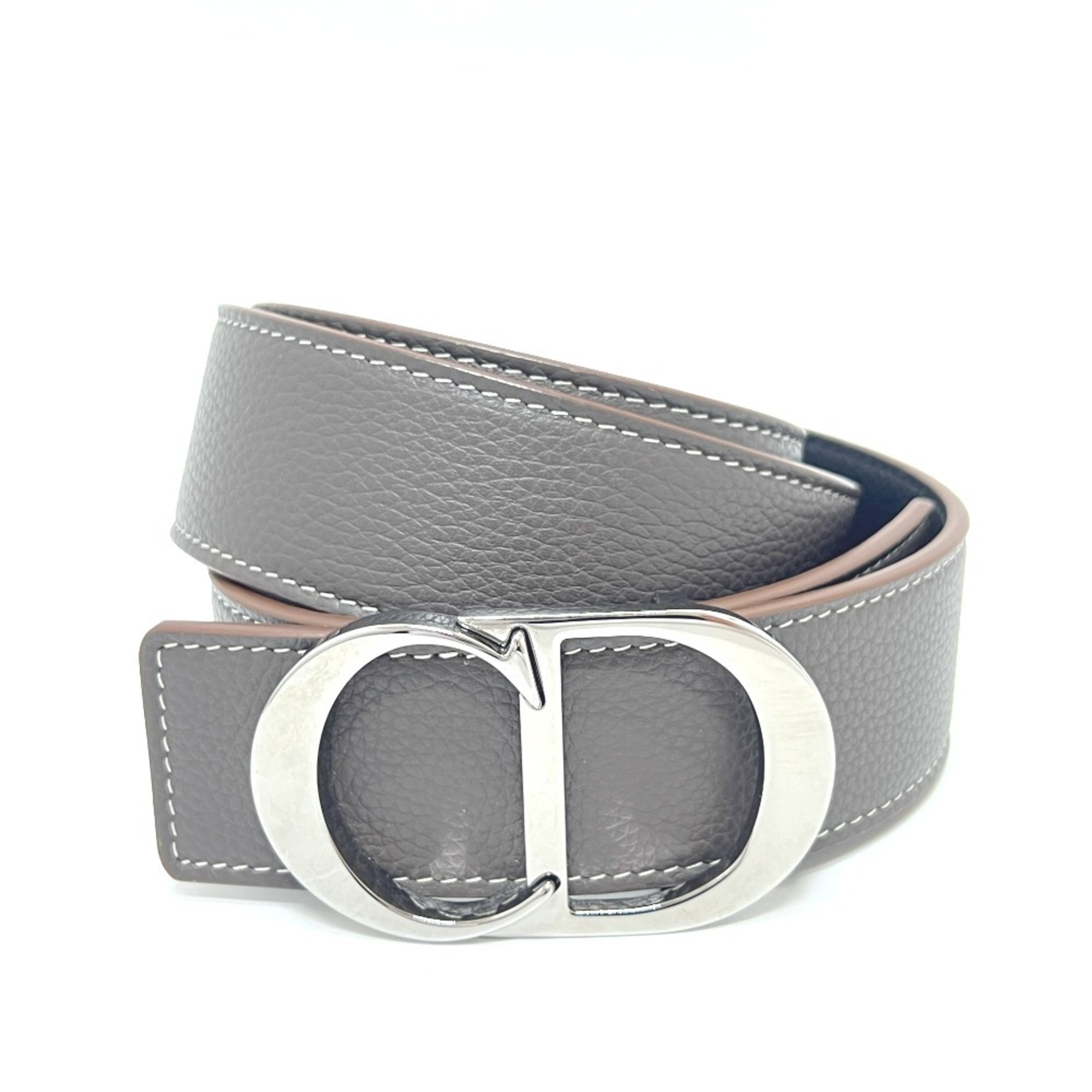 Christian Dior Dior CD logo buckle belt, accessory, small item, leather, men’s, brown