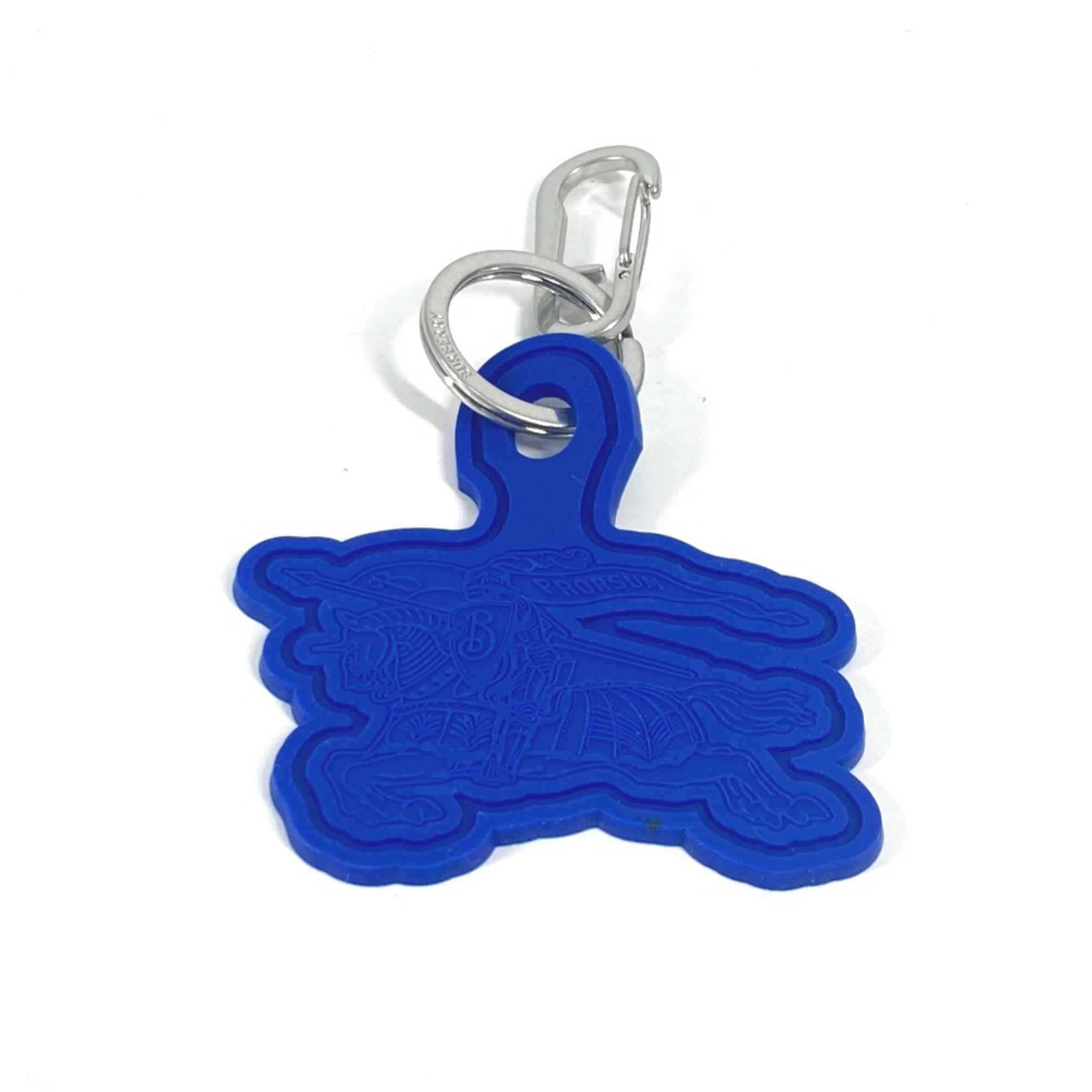 Burberry Logo Bag Charm with Carabiner Accessory Keychain Rubber Men’s Women’s Blue