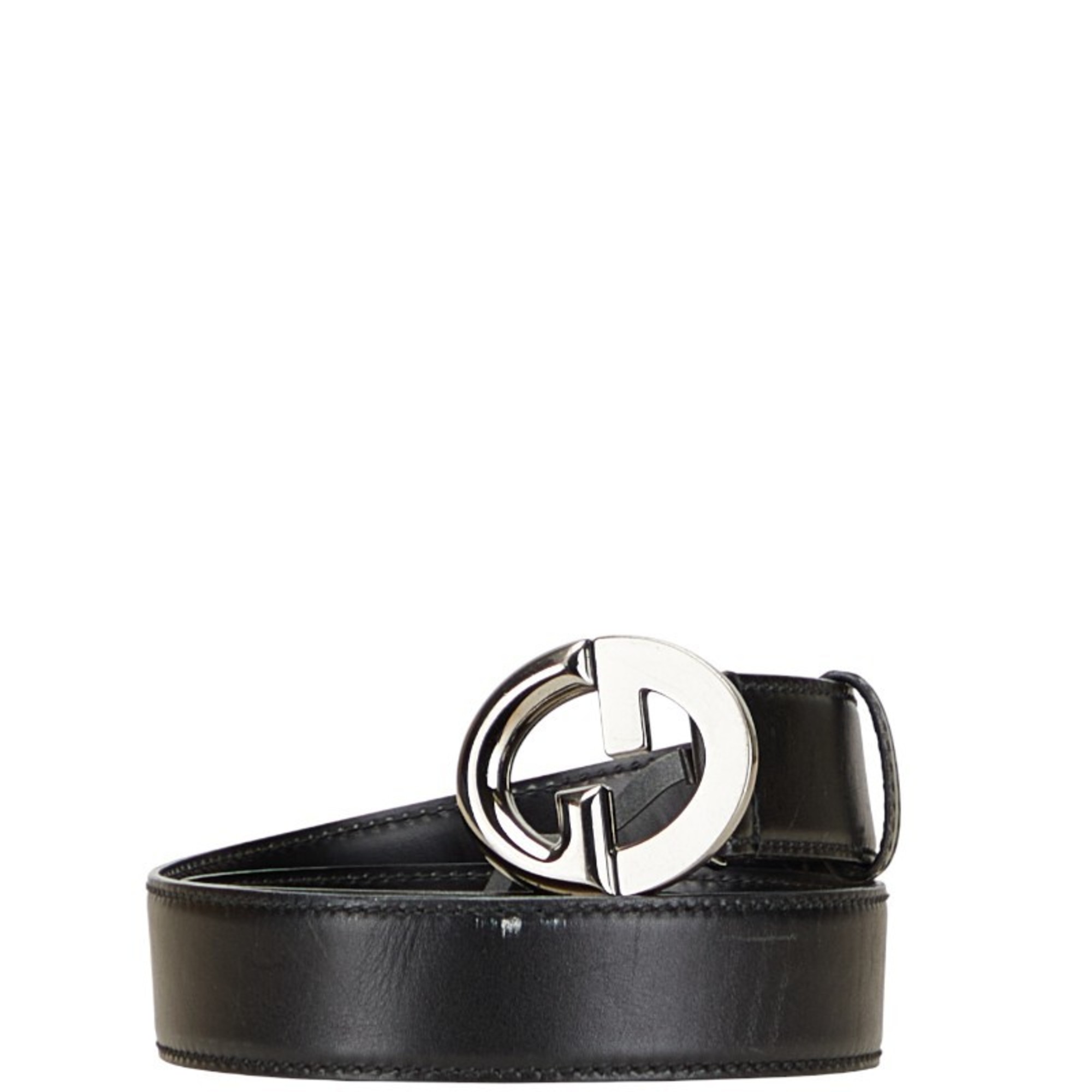 Gucci GG Buckle Belt, Sizes: 80 x 32, Black Leather, 106391, Men’s, GUCCI