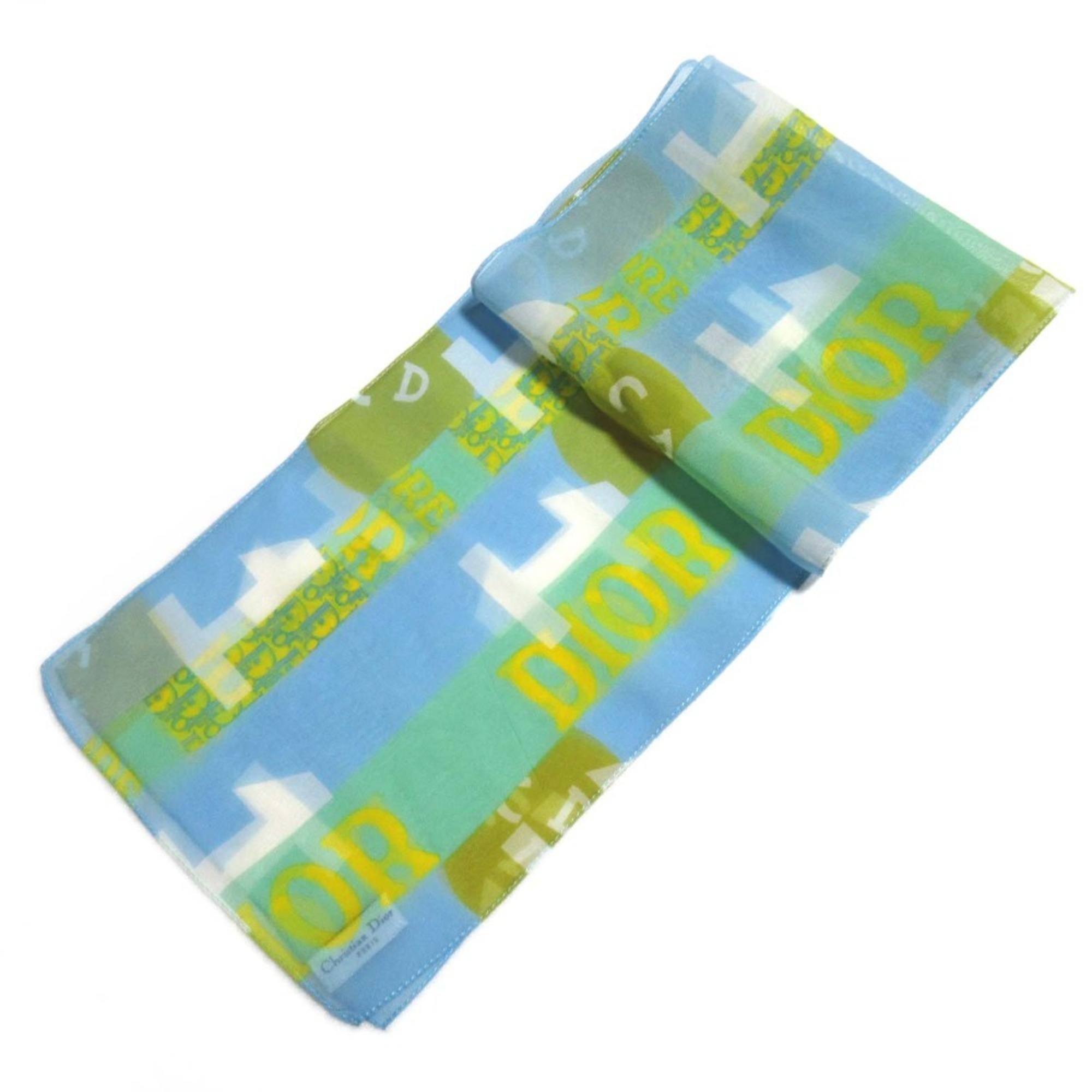 Christian Dior Galliano-era silk sheer scarf/stole in blue for women