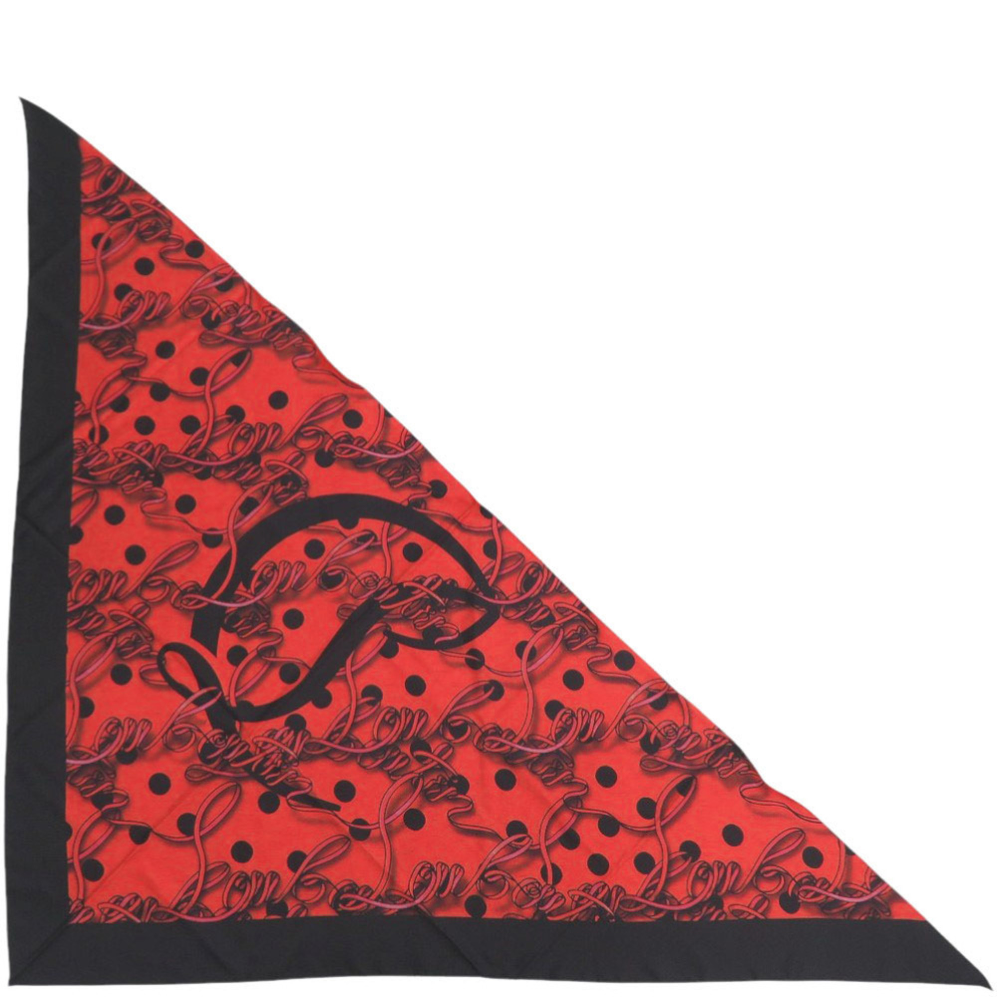 Like new Christian Louboutin novelty silk bandana scarf in red and black. 1819 Louboutin.