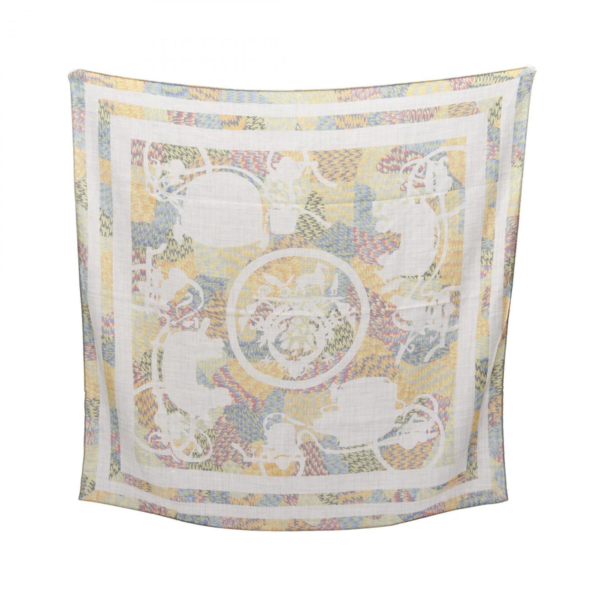 Hermes HermÃ¨s CarrÃ© 90 MARBLE EX-LIBRIS Scarf, Silk, Cashmere, and Women’s, Gray, Multicolor