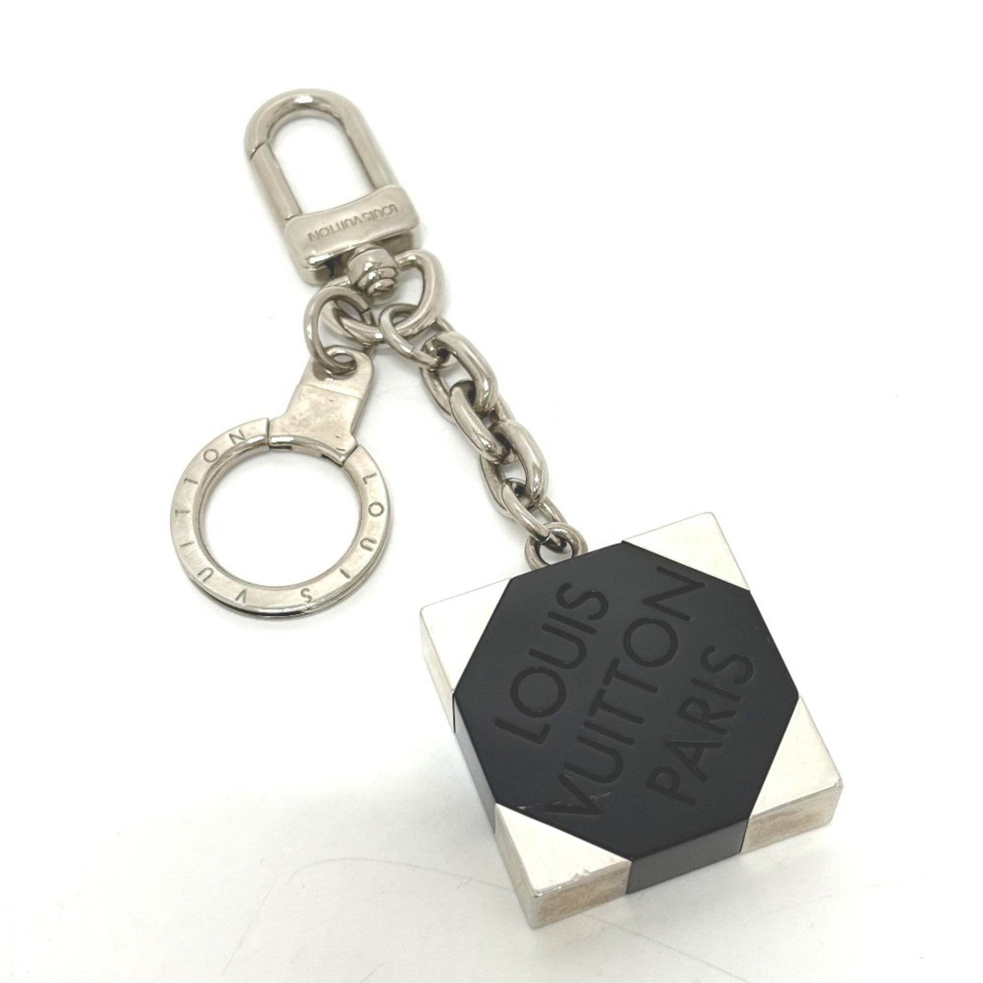 LOUIS VUITTON M66356 Porte Cle_Damier Ebene Keychain Key Charm Bag Plastic Women’s Black