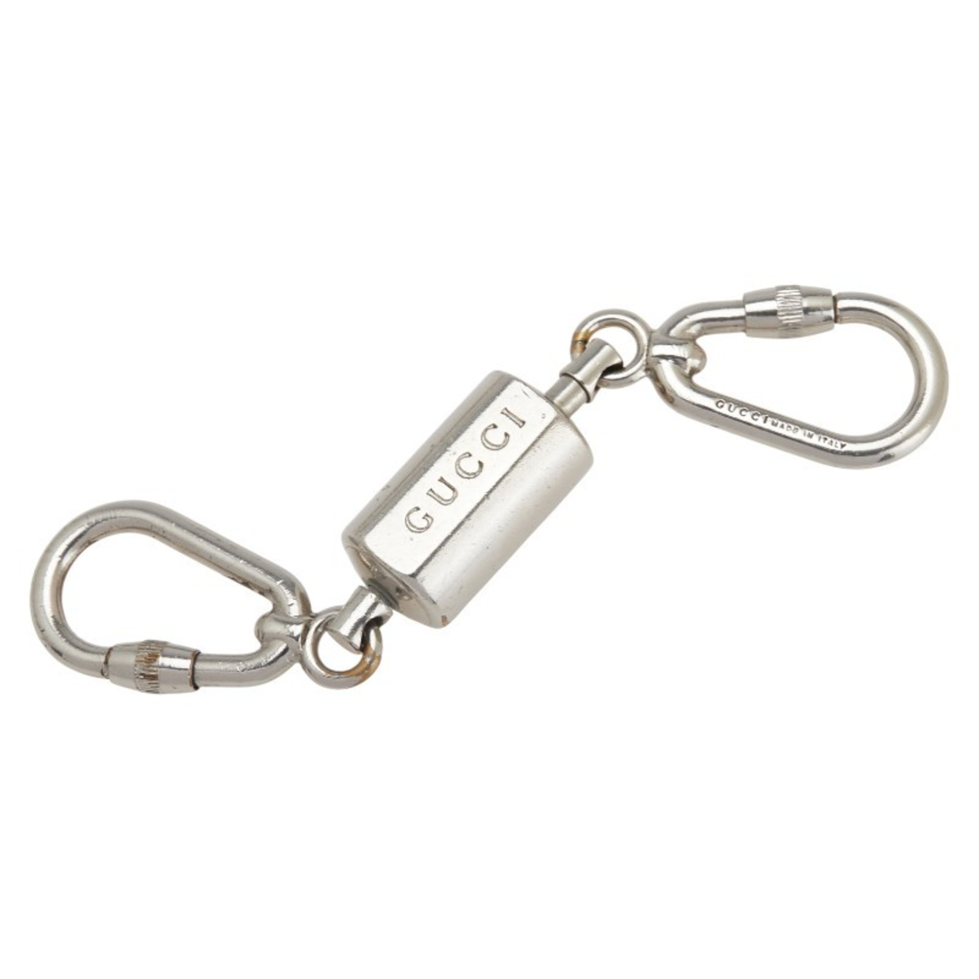 Gucci Key Ring, Carabina Silver Metal Keychain for Women