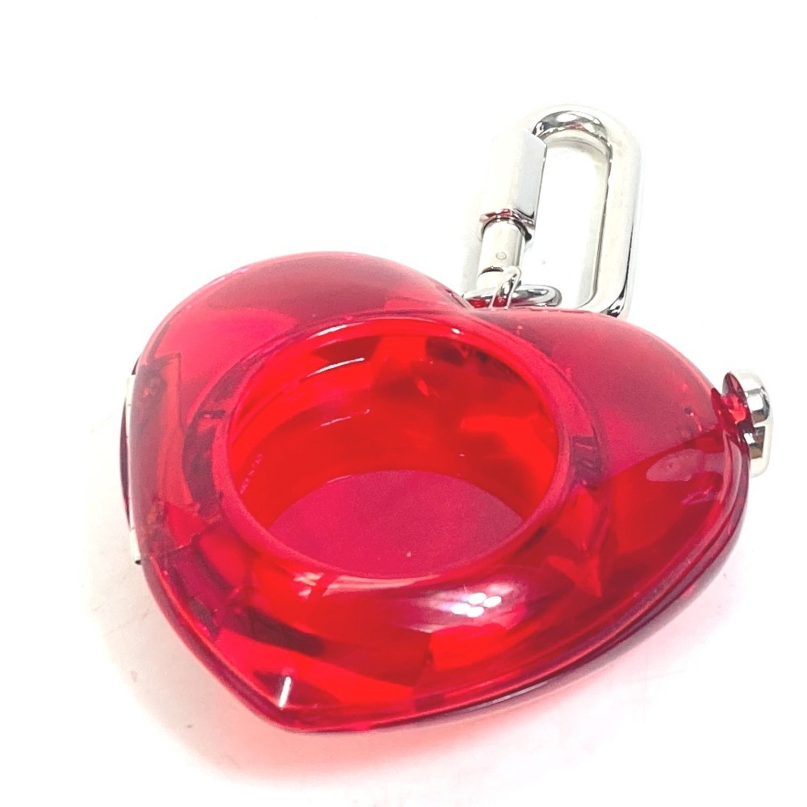 LOUIS VUITTON R17599 Carabiner Tambour Horizon Heart Watch Storage Goods Keychain Plastic Women’s Red
