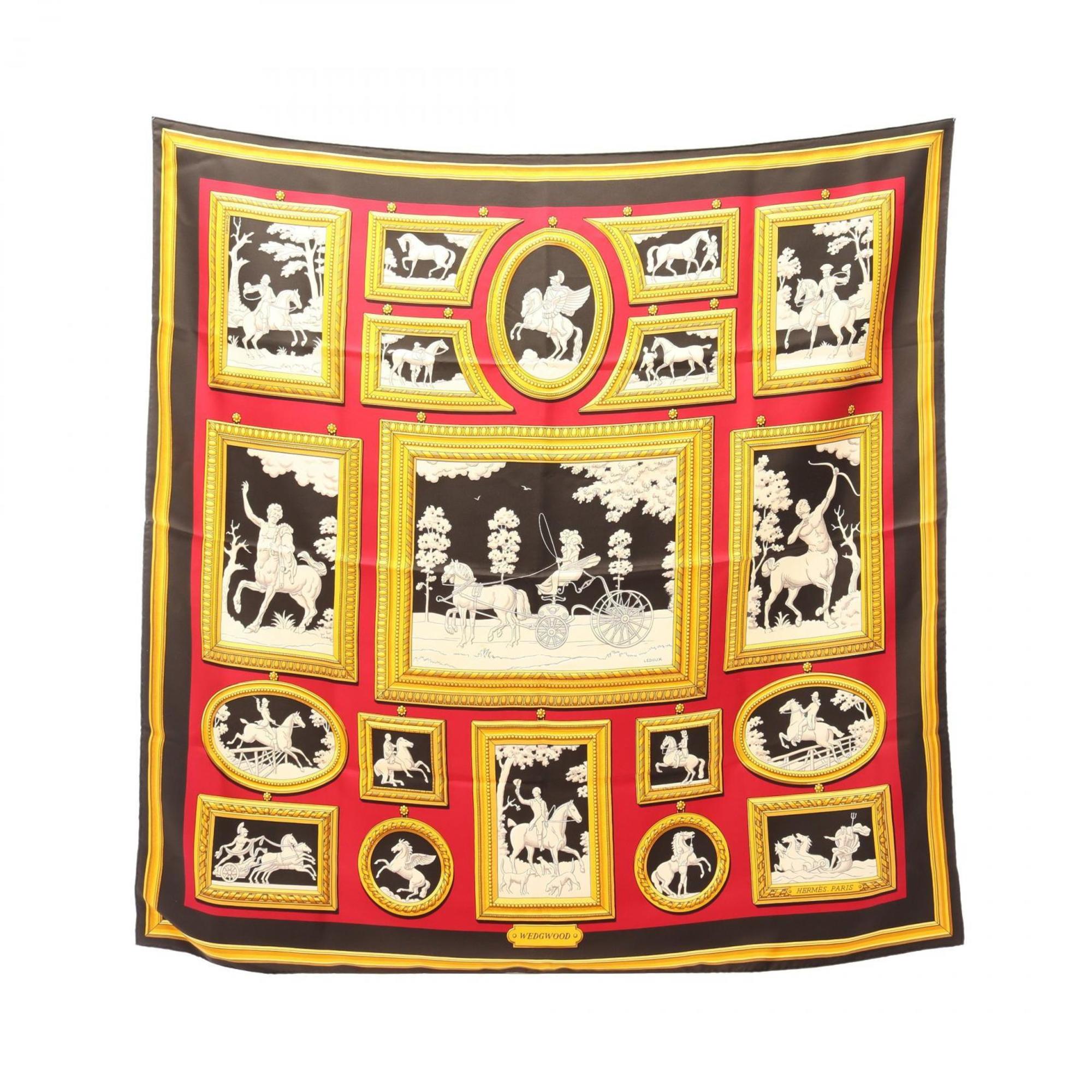 Hermes HermÃ¨s CarrÃ© 90 Wedgwood Silk Scarf for Women in Gray and Multicolor