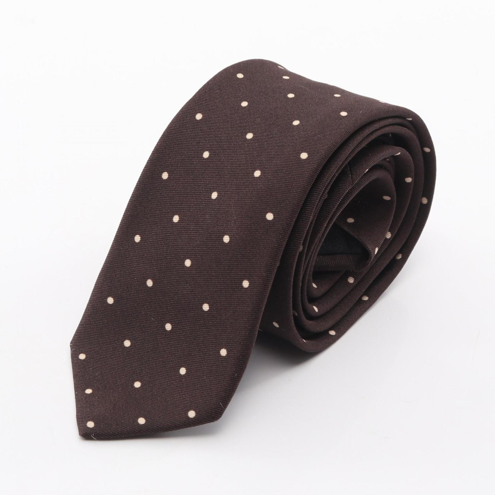 Celine silk tie for men, brown