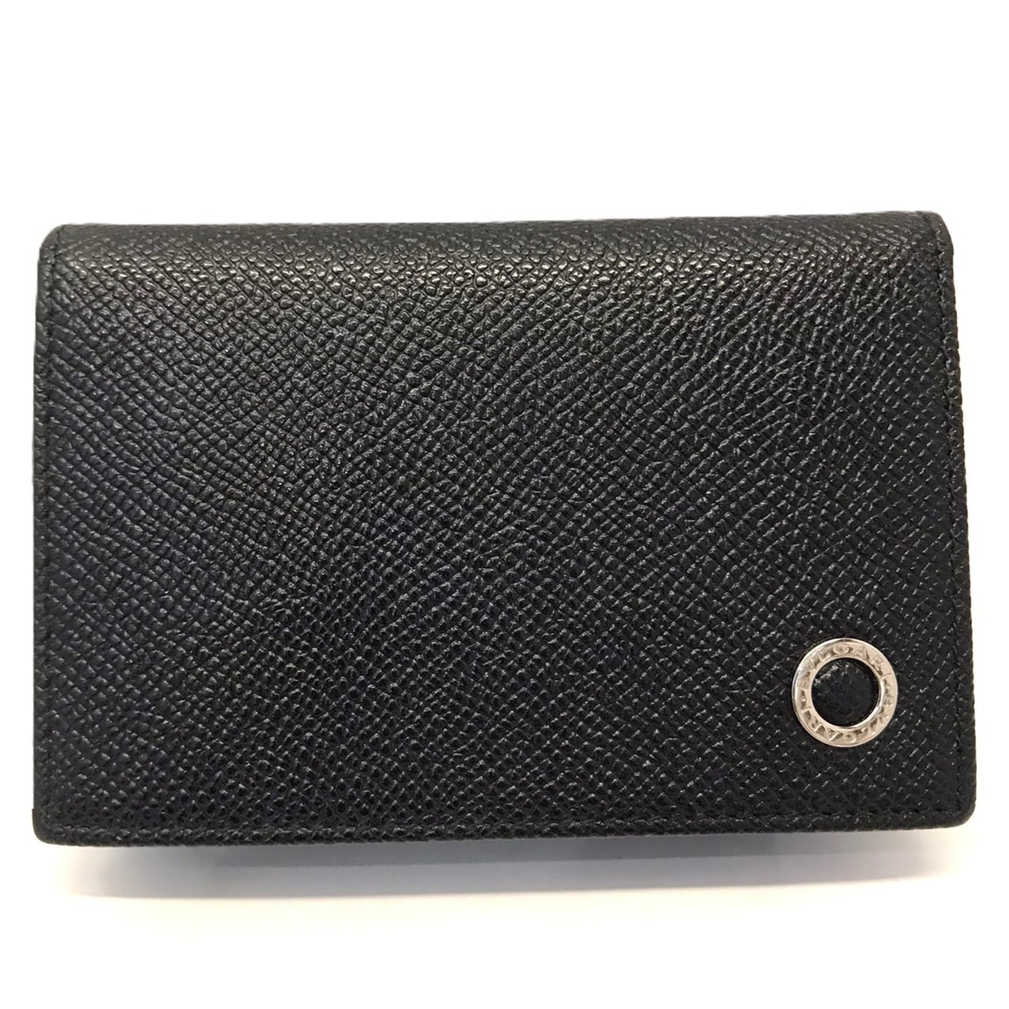BVLGARI MAN Card Case, Business Holder, Bifold Leather, 288287, Black