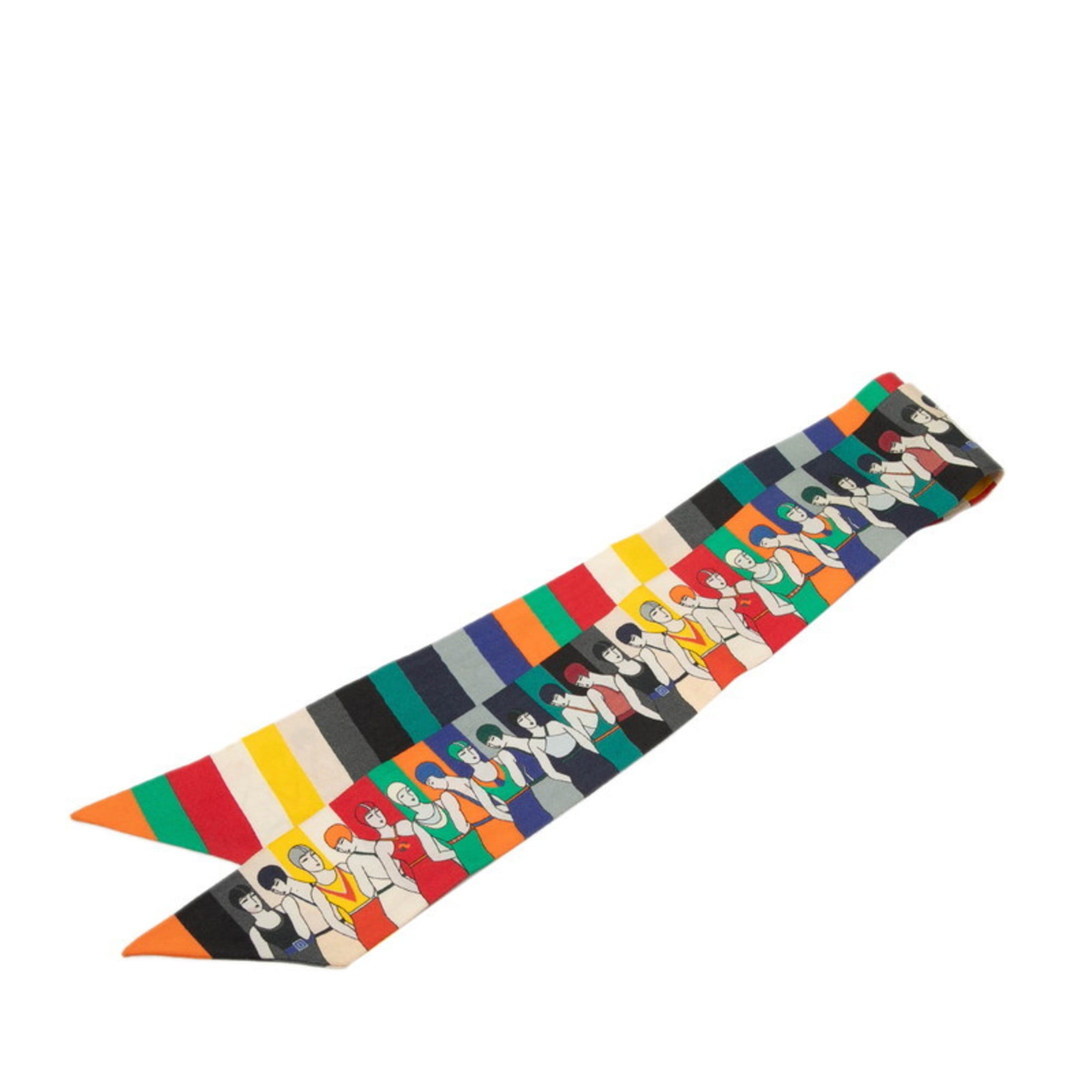 HermÃ¨s Twilly LES BAIGNEUSES Water Play Scarf, Multicolor Silk, Women’s, HERMES