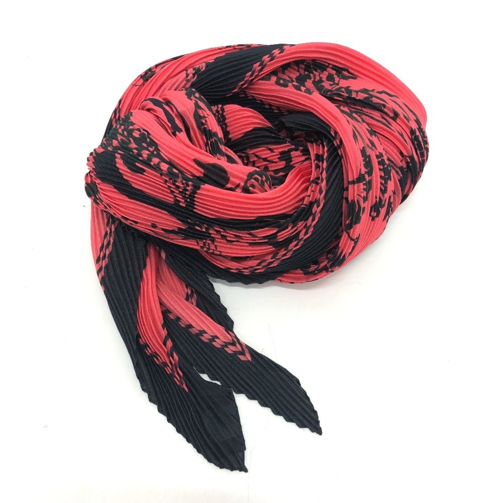 LOUIS VUITTON MP2279 Floral Stamp Giant Pleated Silk Scarf, Women’s, Black