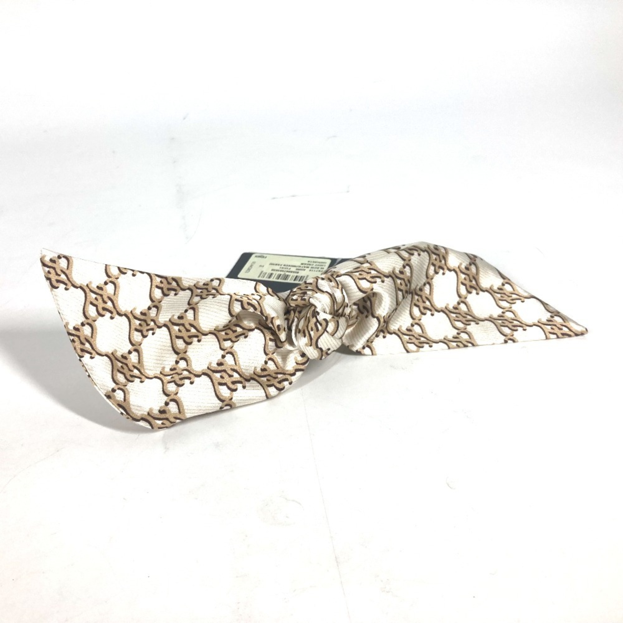 FENDI FXT114 Ribbon Hair Clip Barrette Silk Women’s Beige
