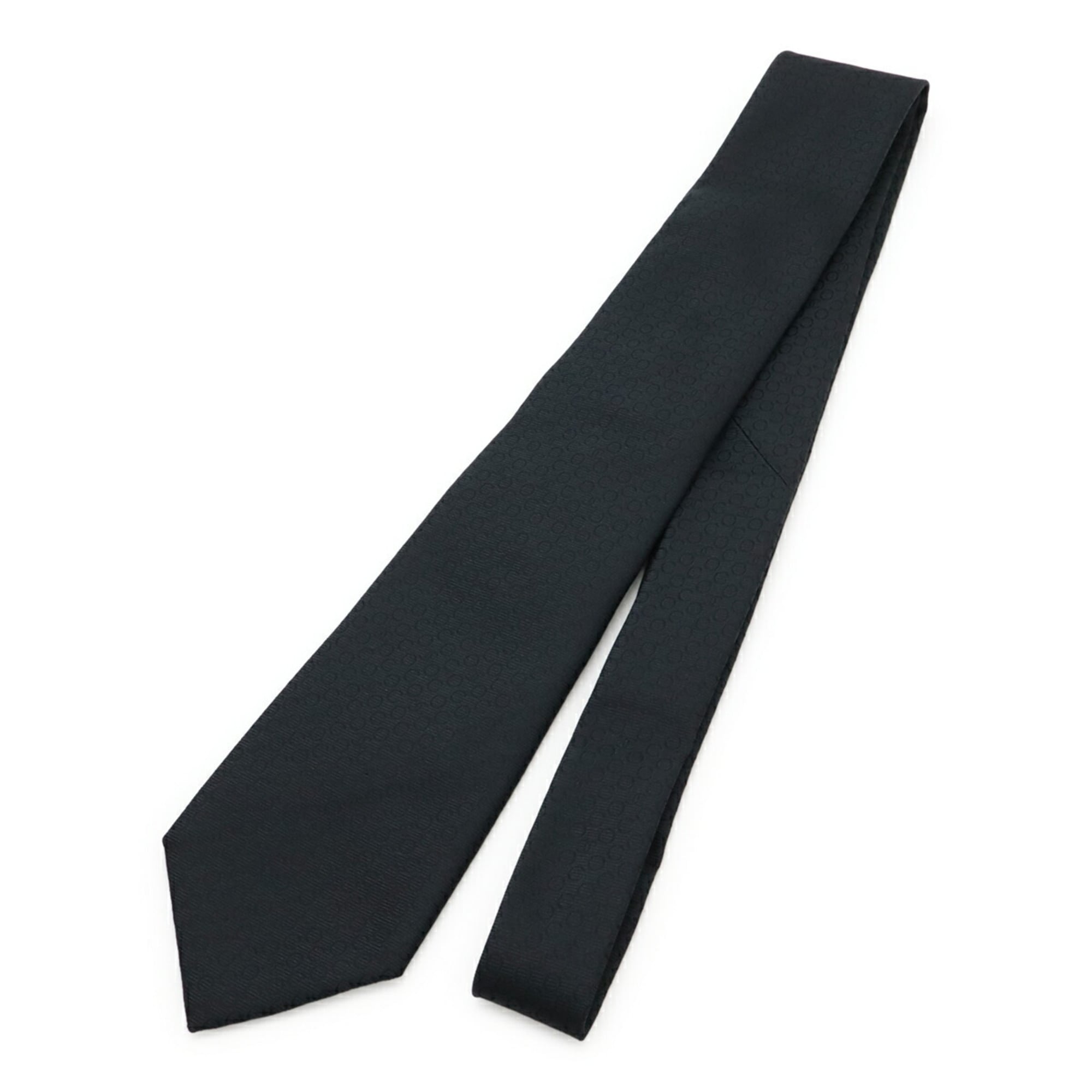 CHANEL Coco Mark CC Tie 100% Silk Black