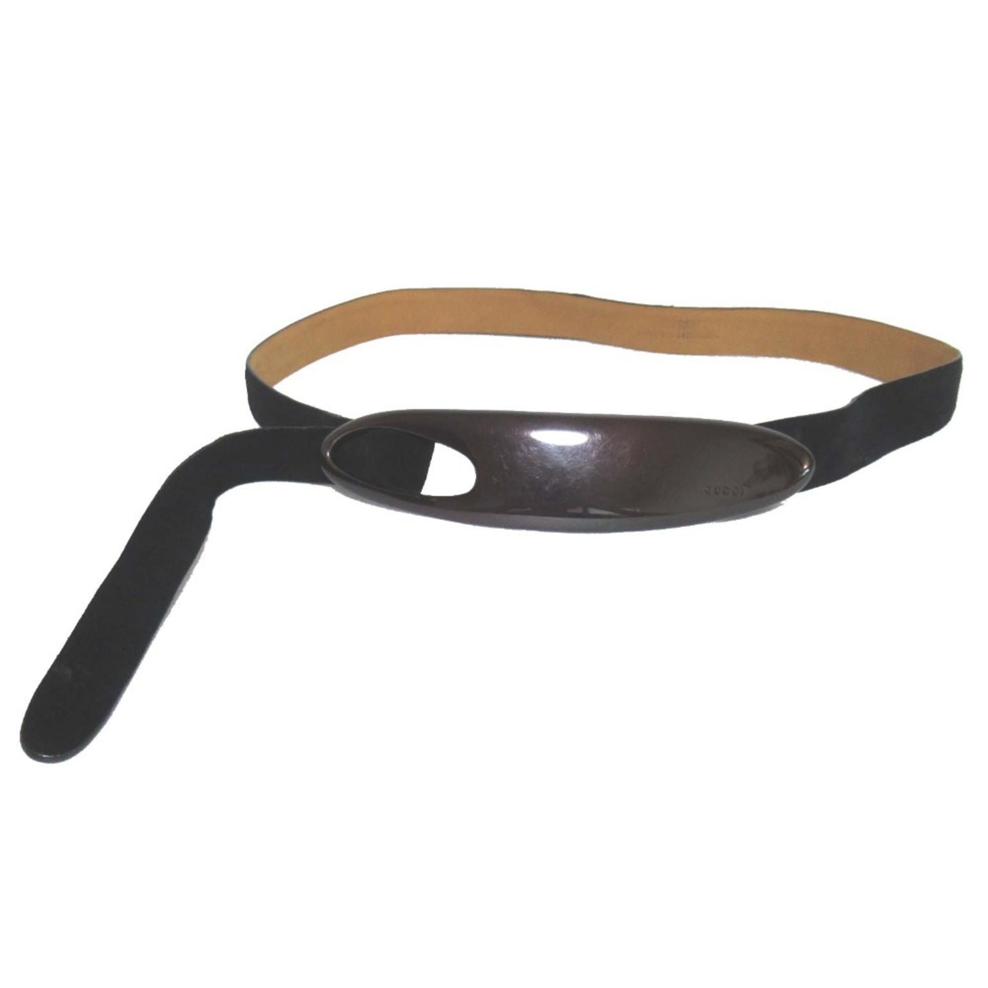 GUCCI Gucci Suede Leather Belt 85 34 Black Women’s