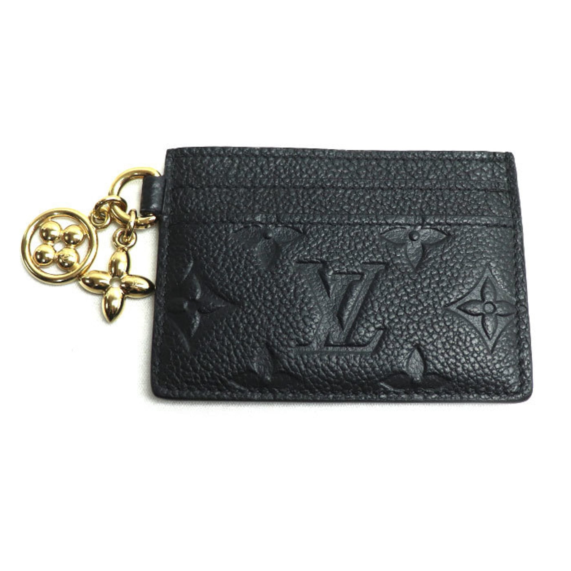LOUIS VUITTON Louis Vuitton Porte Carte LV Charm Card Case Monogram Empreinte Black M82132 Women’s