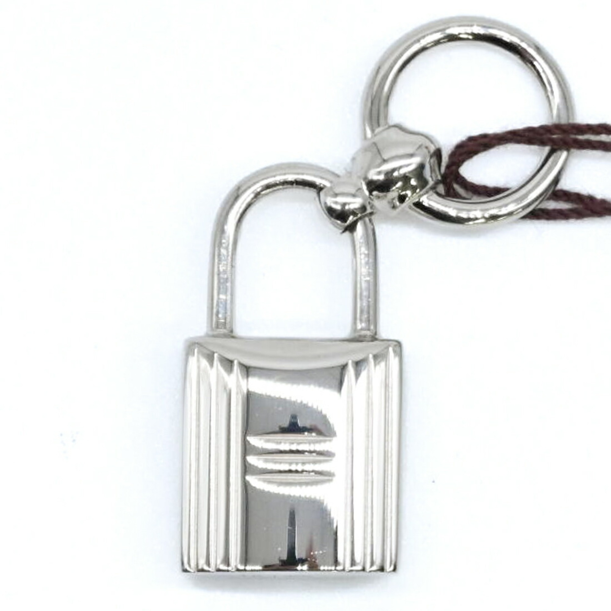 HERMES Twilly Ring Padlock Scarf/Muffler Metal Silver Women’s