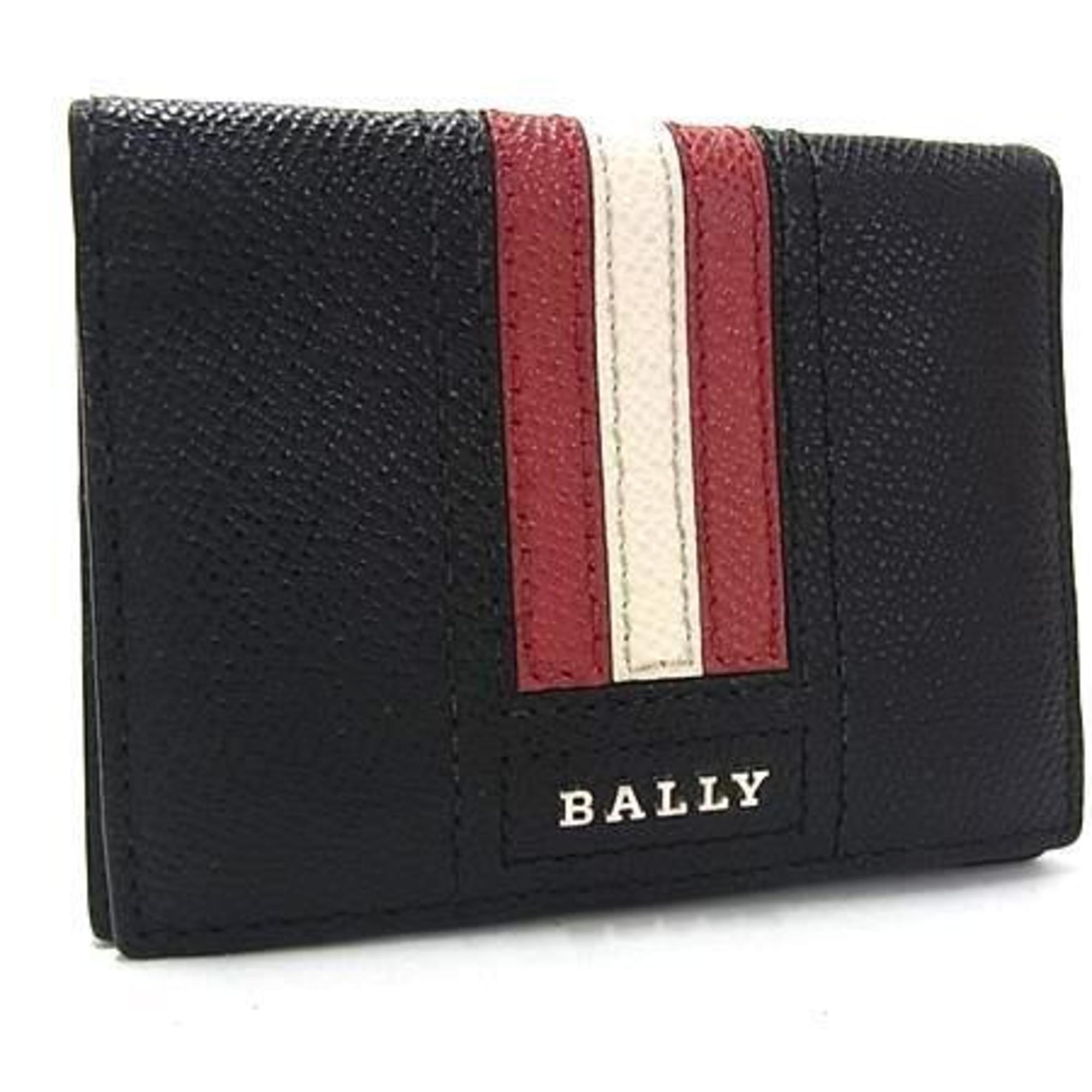 BALLY TALDER Business Card Case in Black, Red, and White Leather for Men