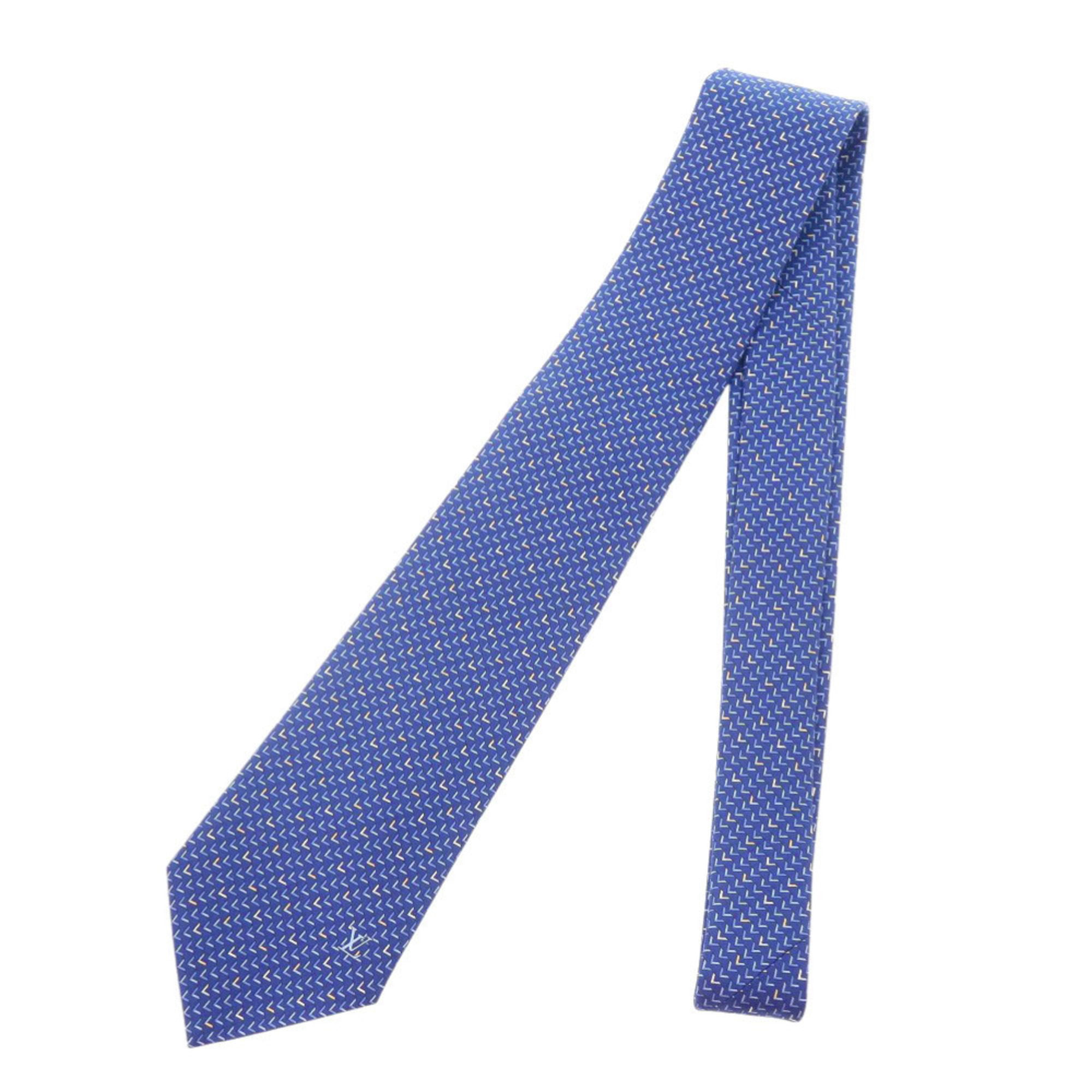 Unused Louis Vuitton M73176 Silk Blue Tie, Blue, 1373, LOUIS VUITTON, Men’s