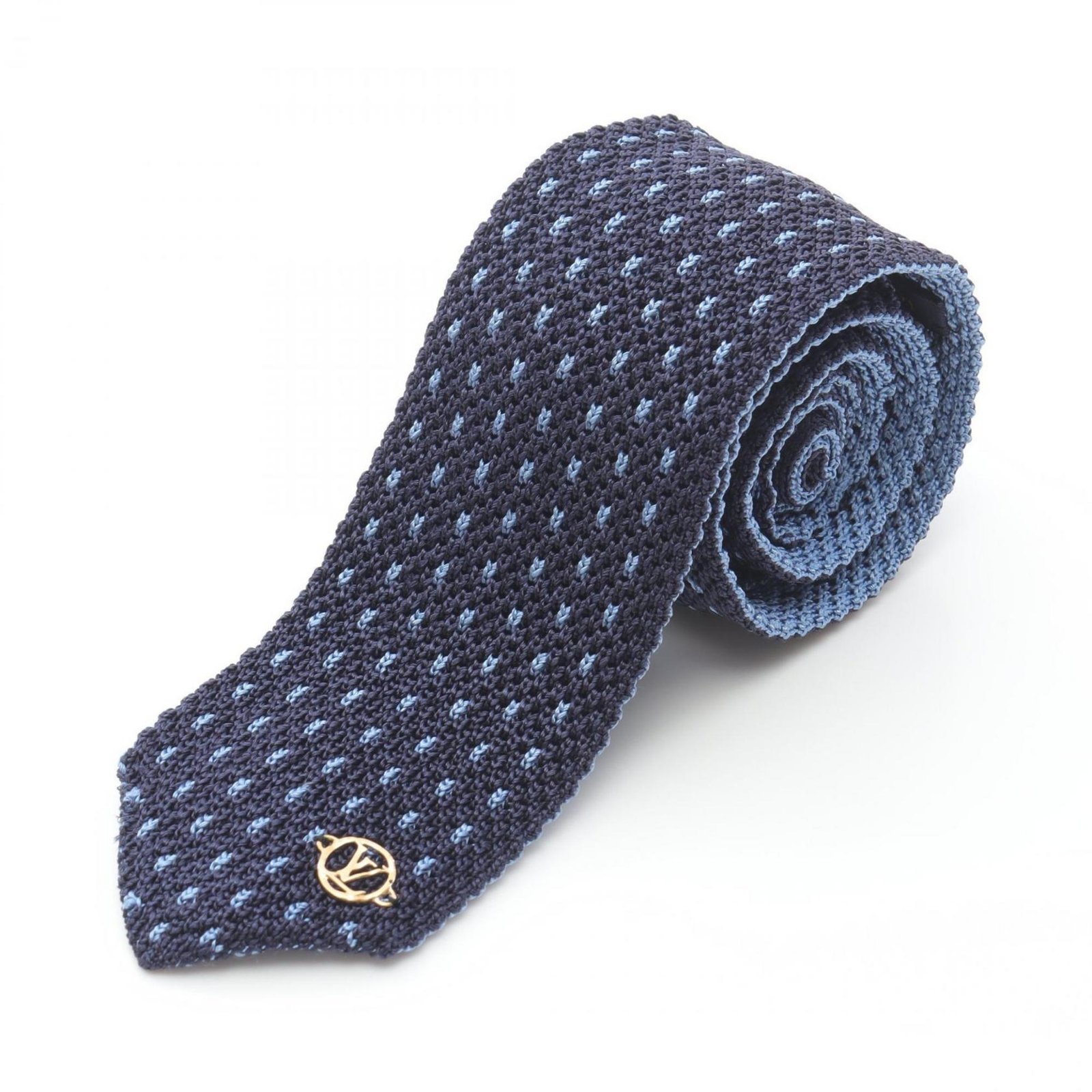 Louis Vuitton Men’s Silk Necktie, Navy/Blue, MP2893