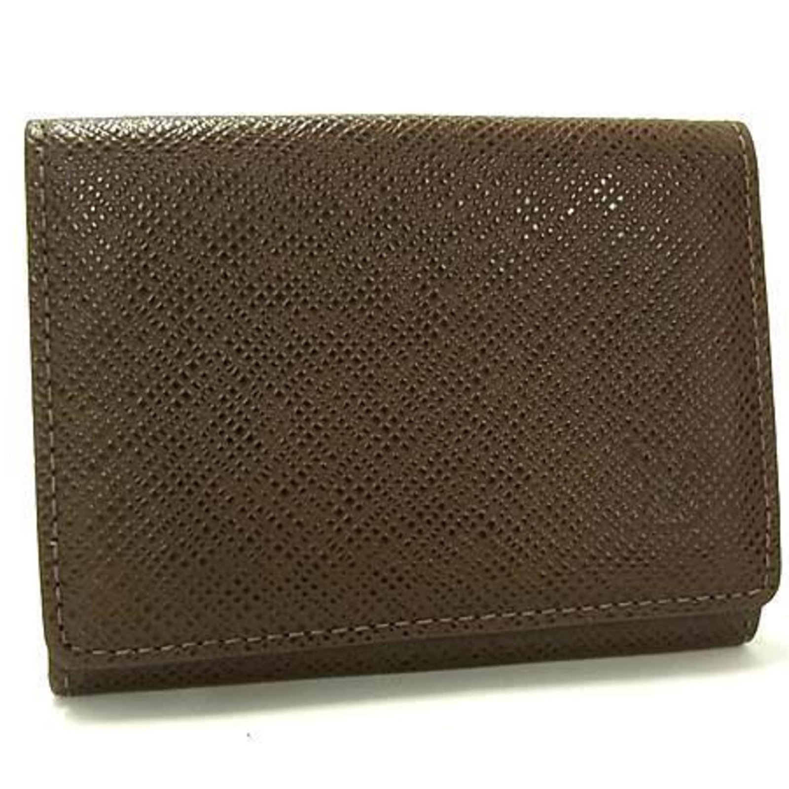 LOUIS VUITTON Taiga Envelope Carte de Visite Business Card Case M30928 Grizzly Leather for Men and Women