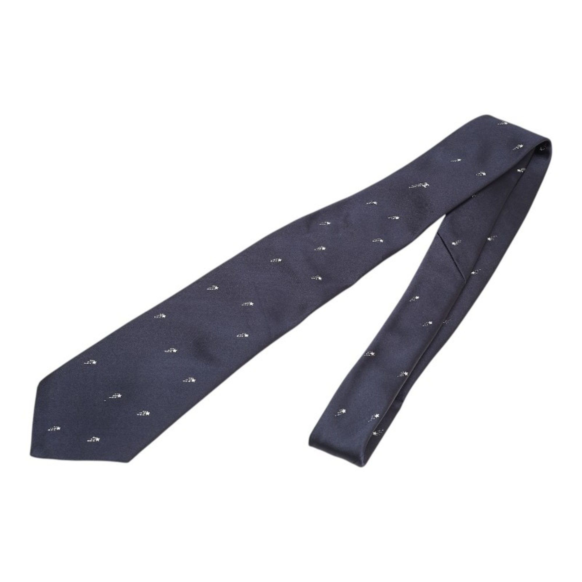 Chanel Coco Mark Star Shooting Tie Navy Silk Polyester Men’s CHANEL