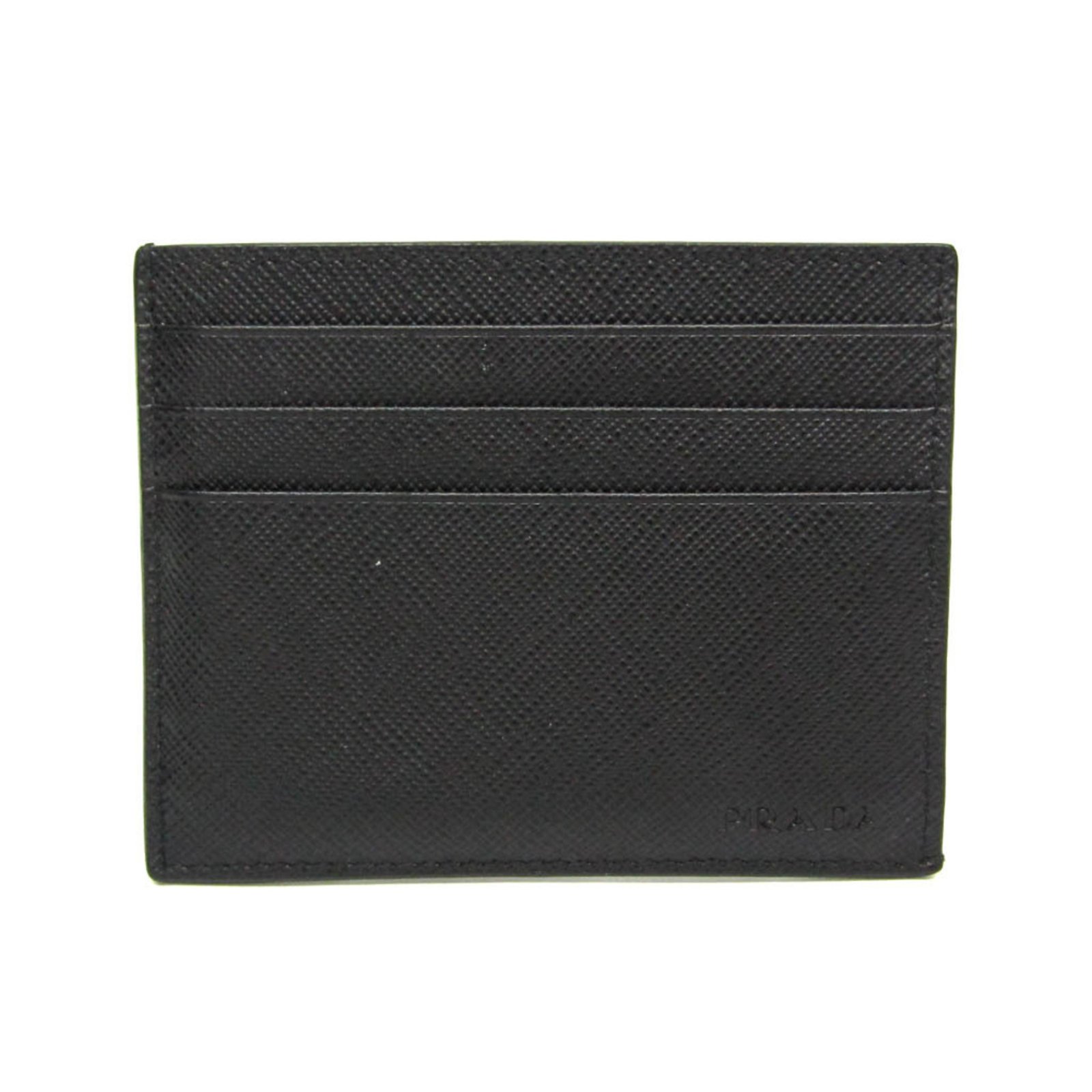 Prada Saffiano Leather Card Case Black