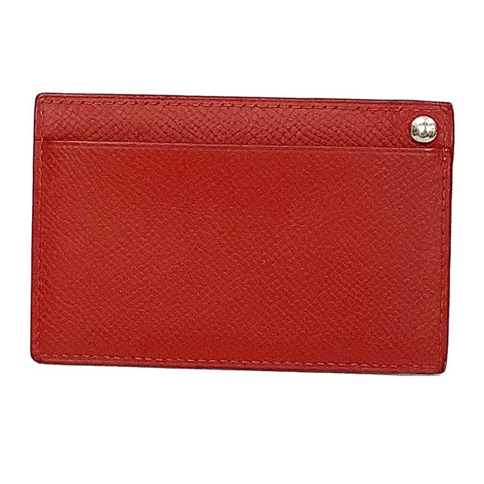 Hermes HERMES Business Card Holder Case Choo Red â–¡ J Stamp