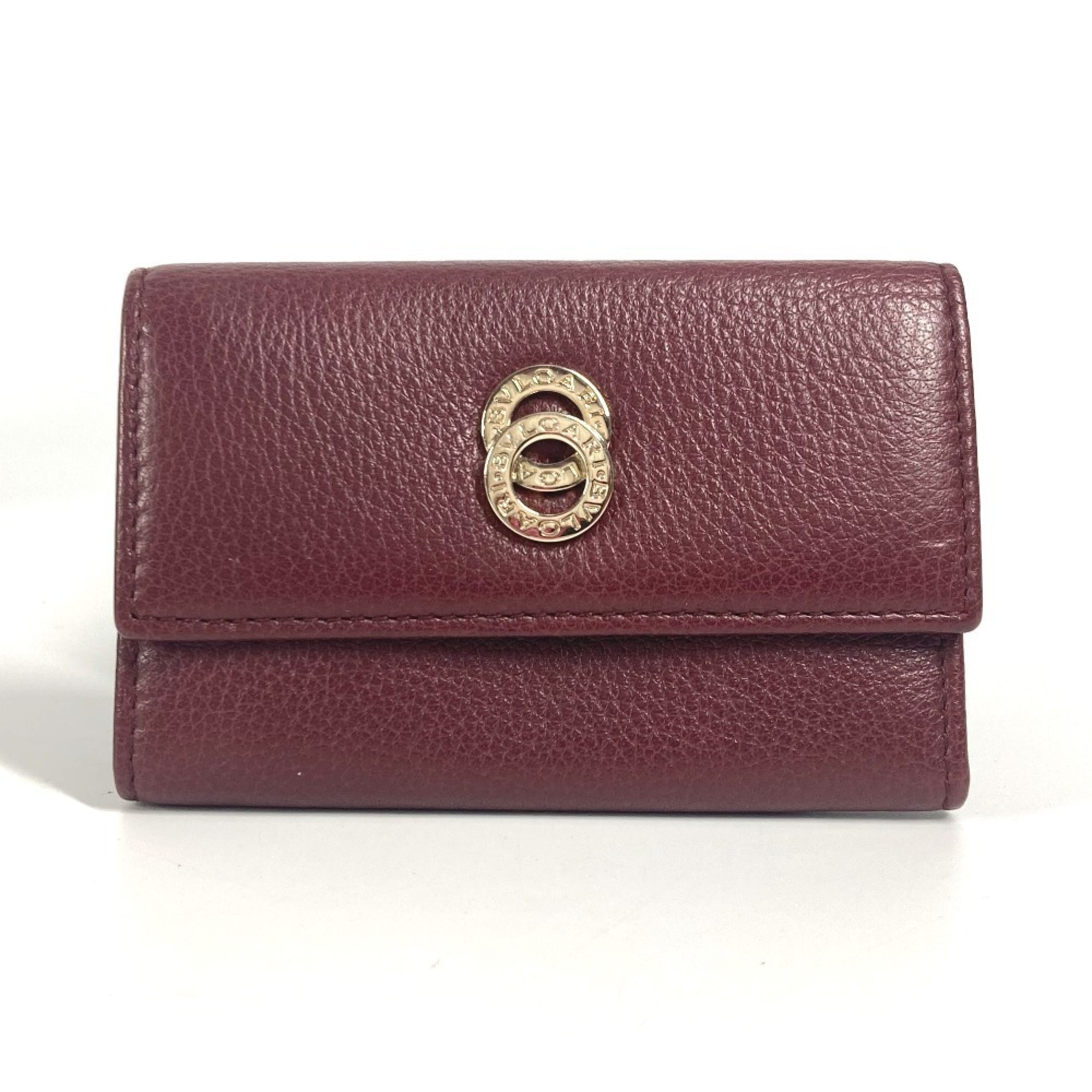 BVLGARI Bulgari Logo 6-Key 6P Key Case Leather Men’s Women’s Red