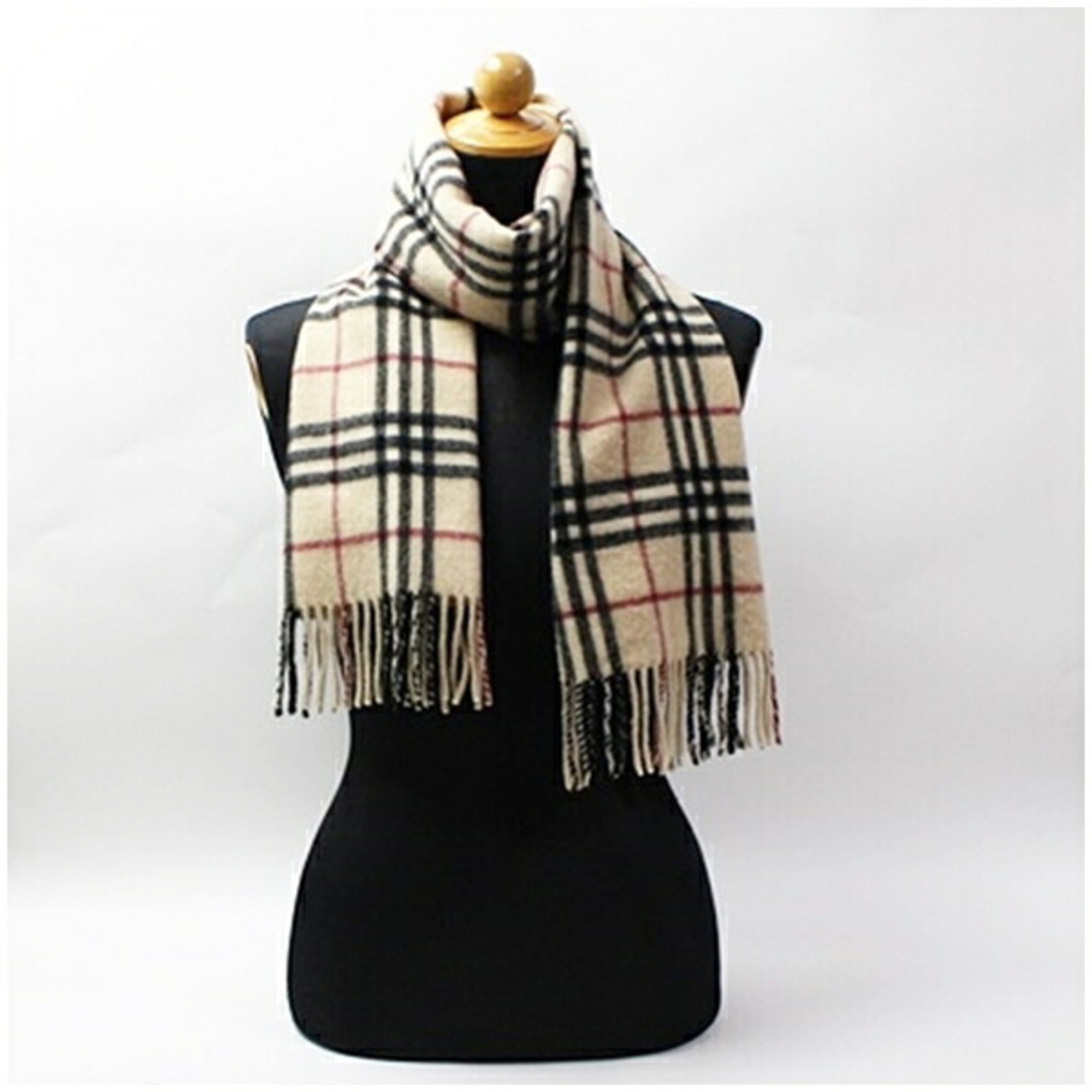 Burberry Cashmere Scarf, Beige x Check, 142 31 cm, Men’s and Women’s