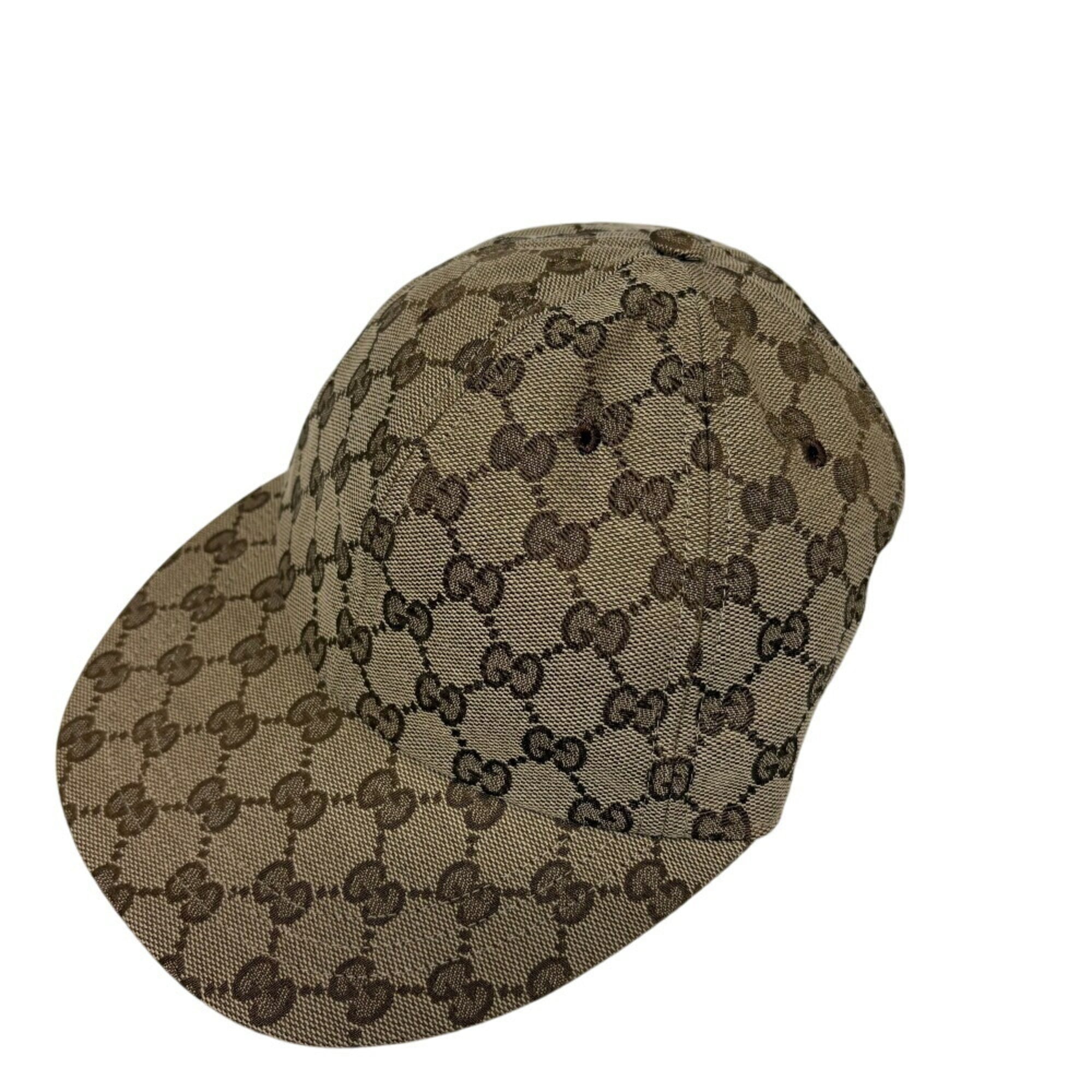 GUCCI 751400 25 GG Canvas Cap Brown Unisex
