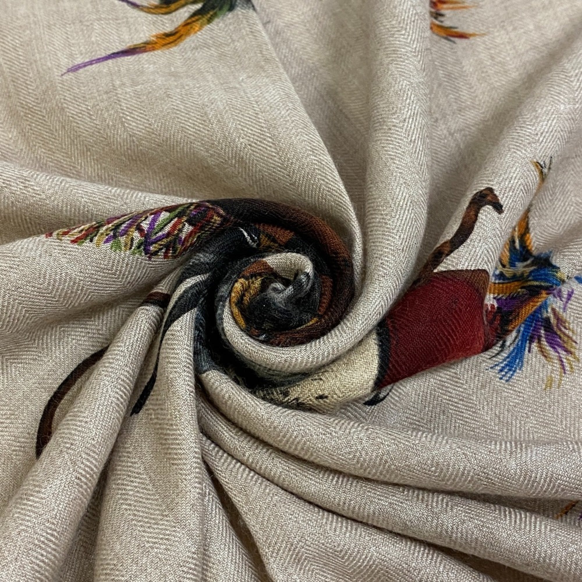HERMES CarrÃ© 90 Chasse a Vol Falconry Scarf, Beige, Unisex