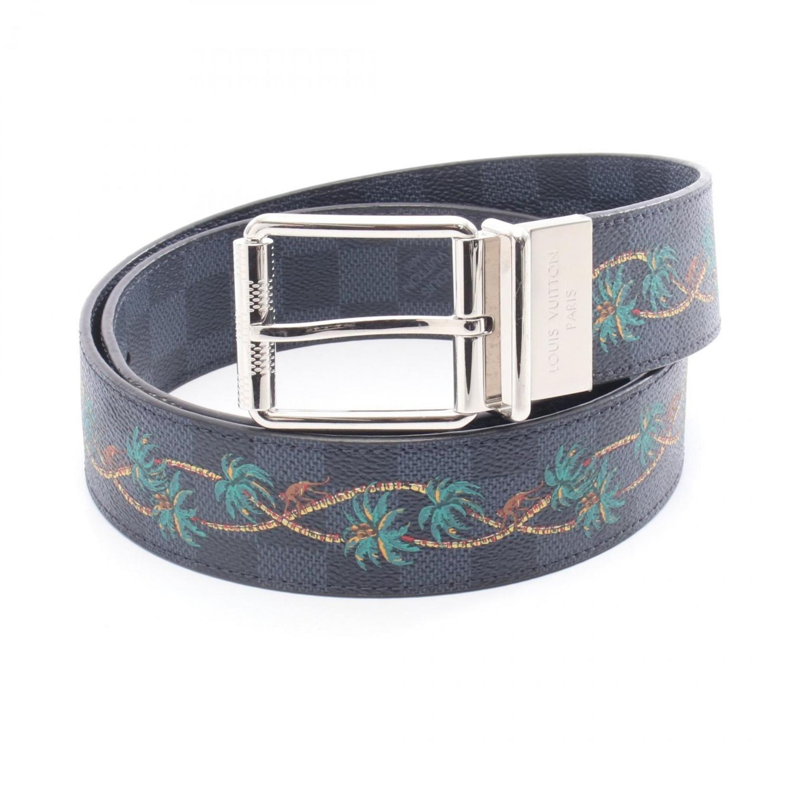 Louis Vuitton Men’s 40mm Damier Print Santur Belt in Black and Multicolor (M0020U)