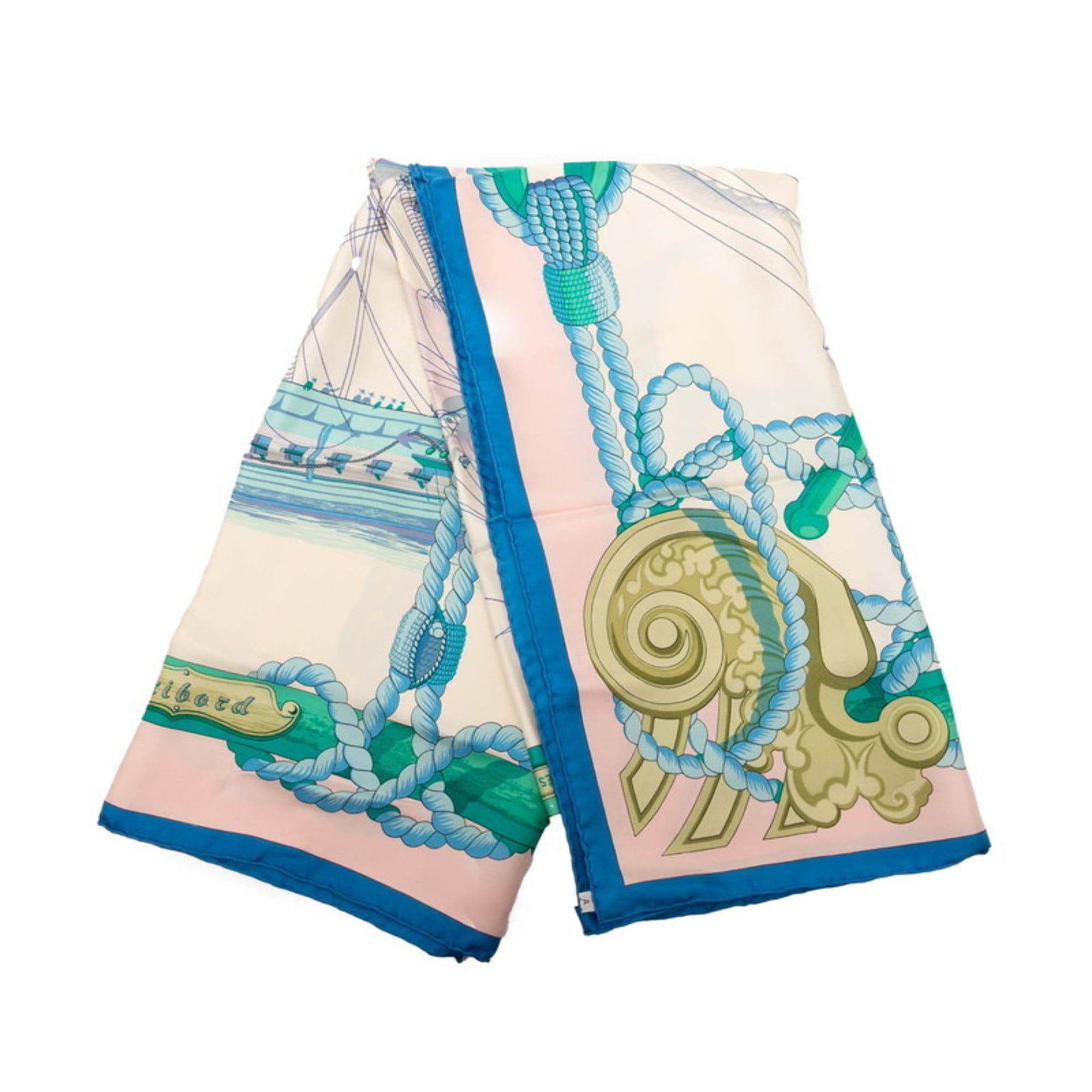 Hermes HermÃ¨s CarrÃ© 90 Tribord Sailing Ship Scarf, Beige, Blue, Multicolor, Silk, Women’s