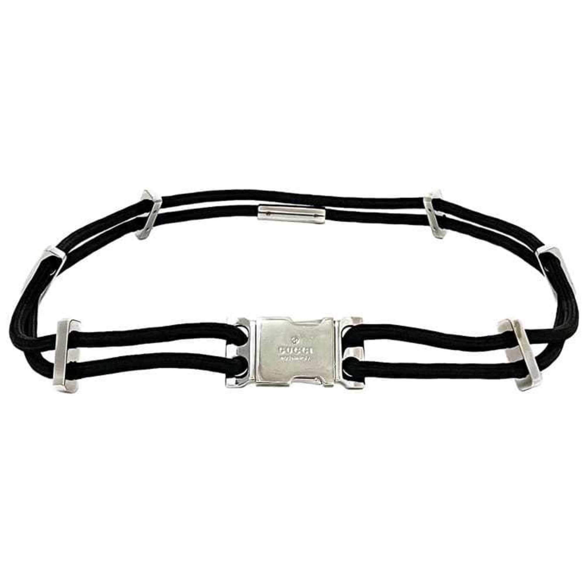 Gucci Wire Belt ec-23105 Black 83cm Polyester Metal GUCCI Waist Buckle Double Fashion