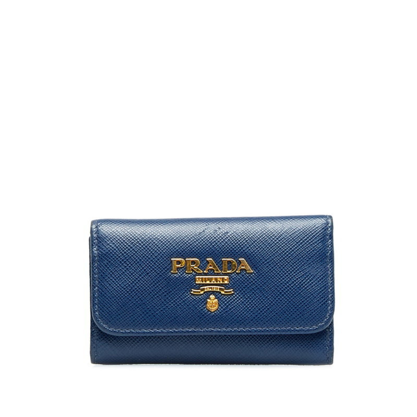 Prada Saffiano Key Case 1PG222 Blue Leather Women’s PRADA