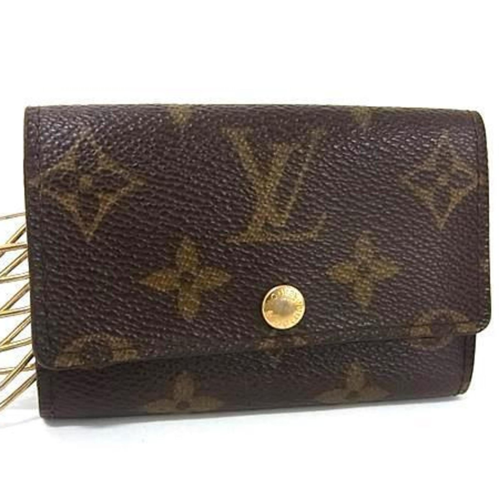 LOUIS VUITTON Monogram Multicle 6 Key Case M62630 Brown Leather 6-Ring for Men and Women