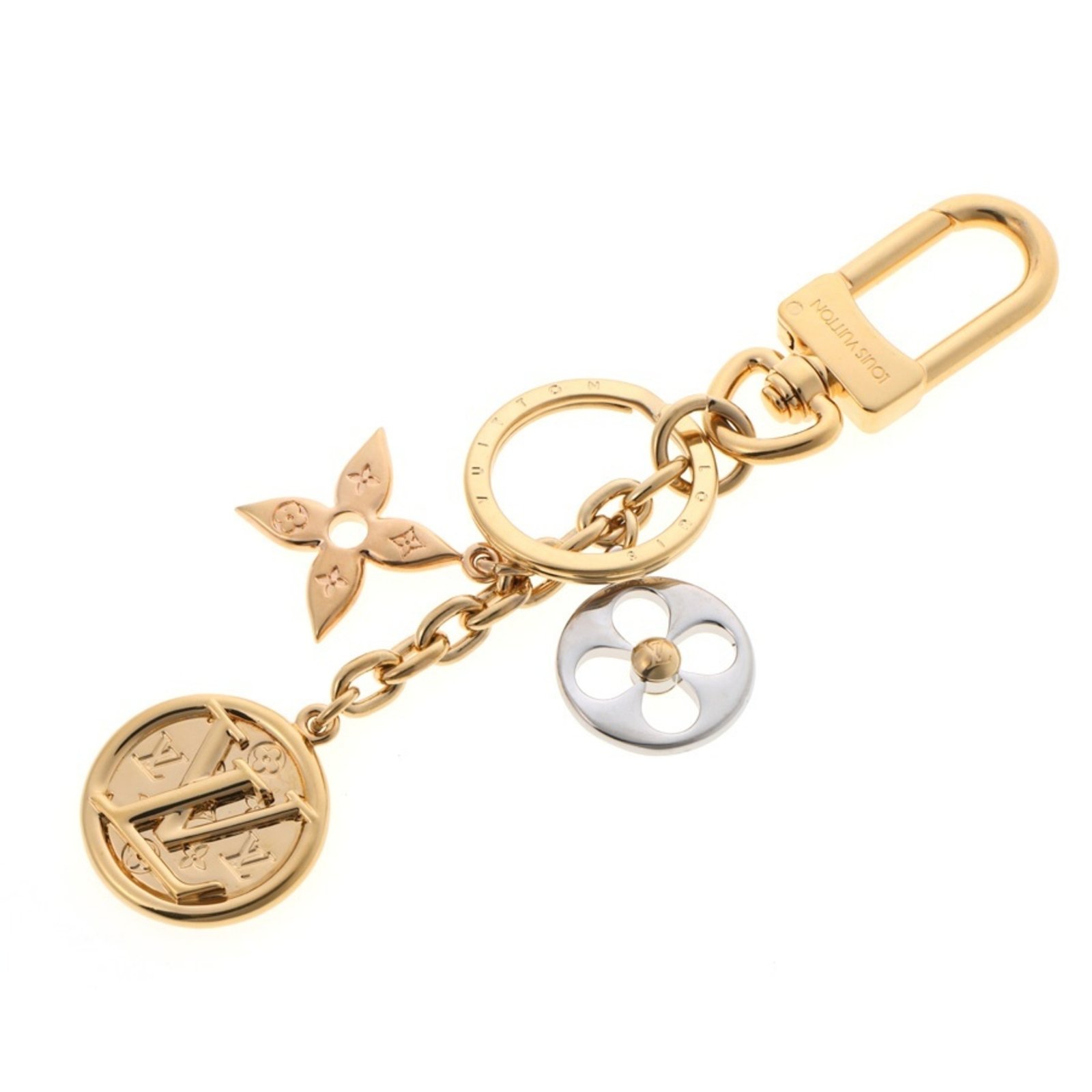 Louis Vuitton Porte Cles Nanogram Keychain M01017 Metal Gold S-158765