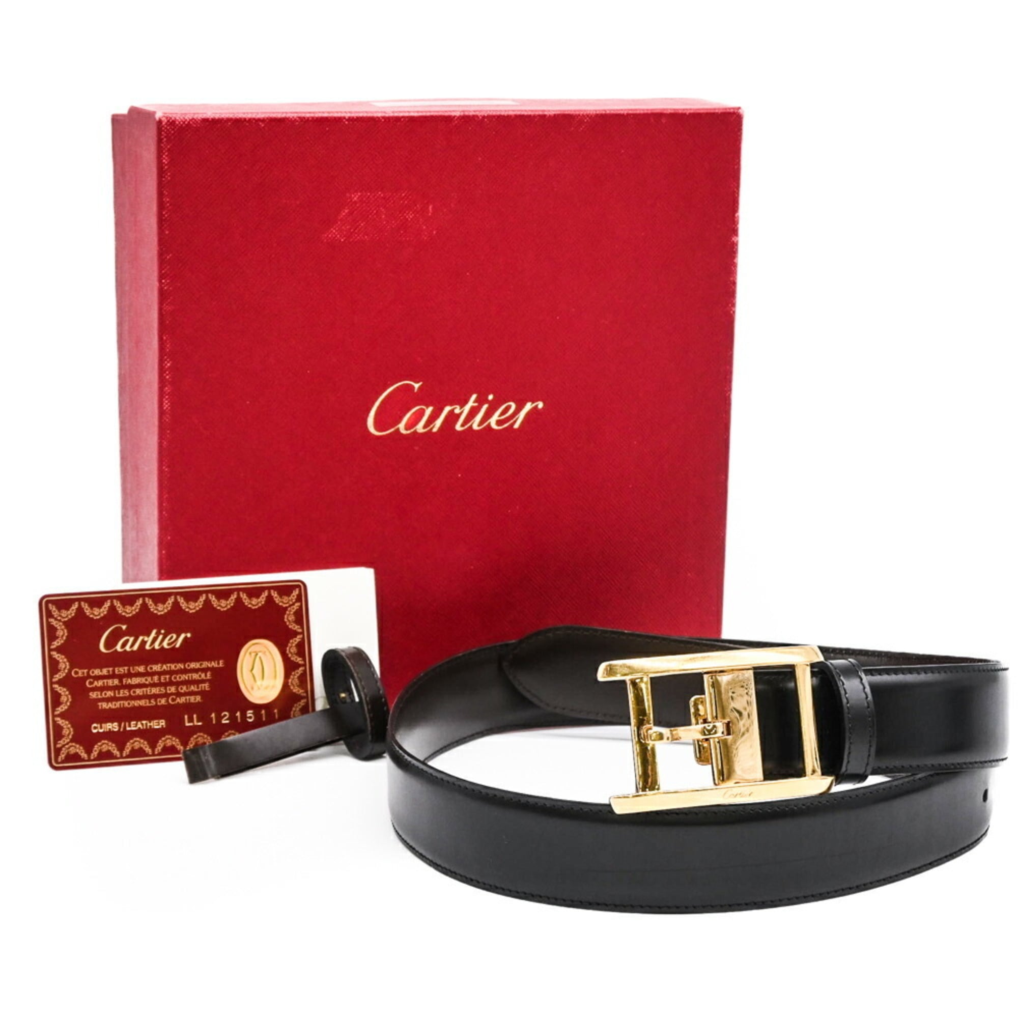 Cartier Reversible Tank AmÃ©ricaine Belt Leather Brown Black