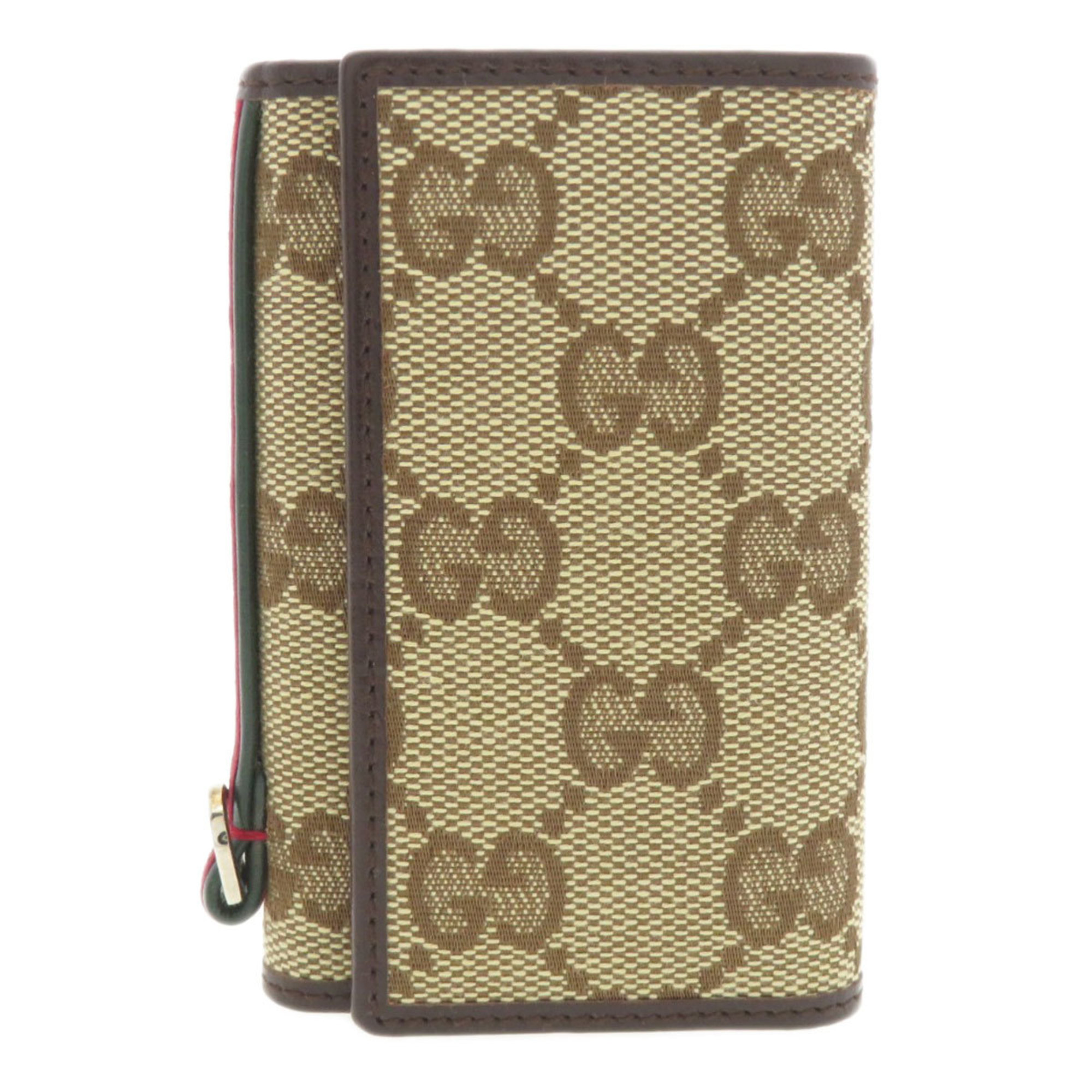 Gucci 131928 GG Key Case Canvas Leather Women’s