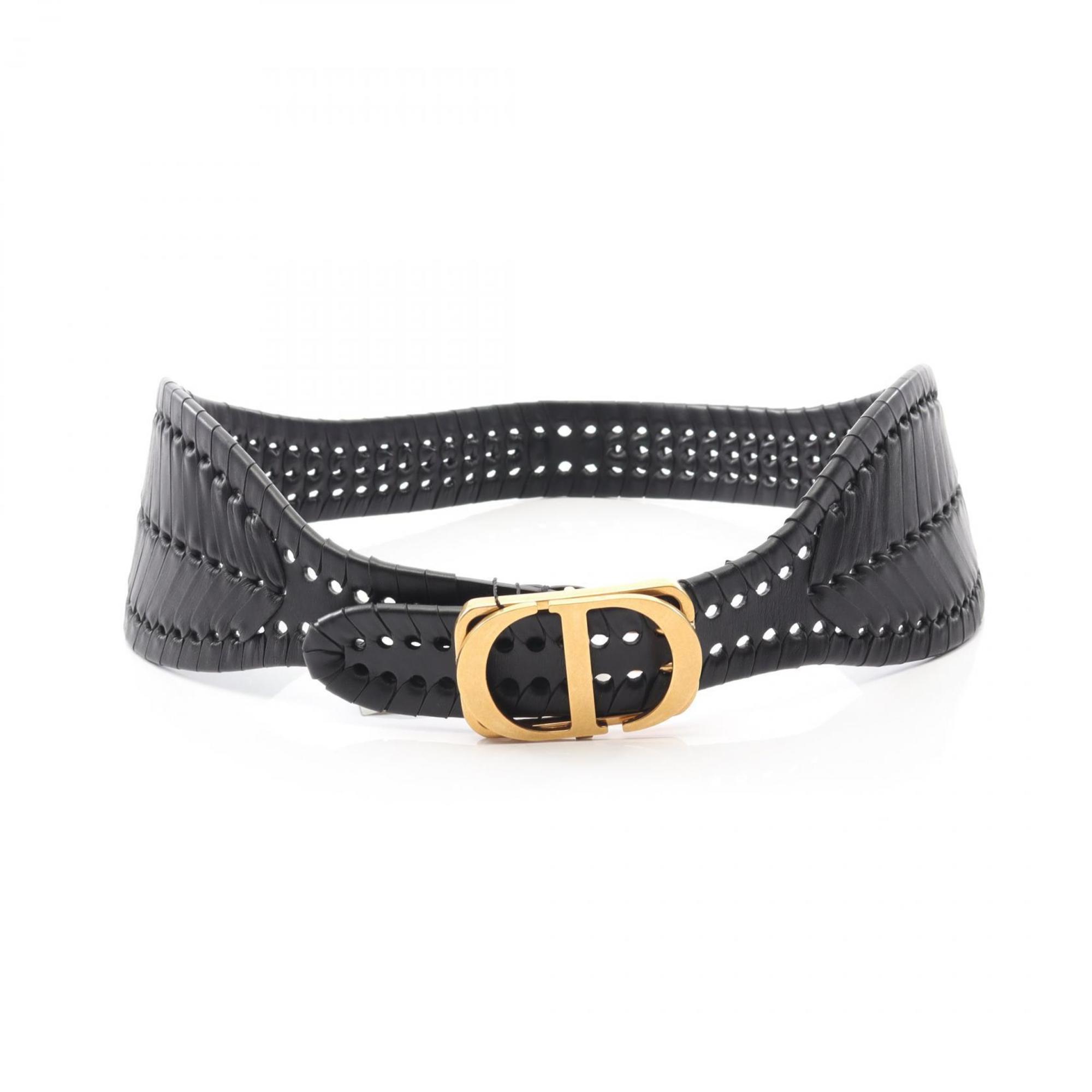 Christian Dior Dior 30 MONTAIGNE Belt, Leather, Women’s, Black, B0047CRBW90085