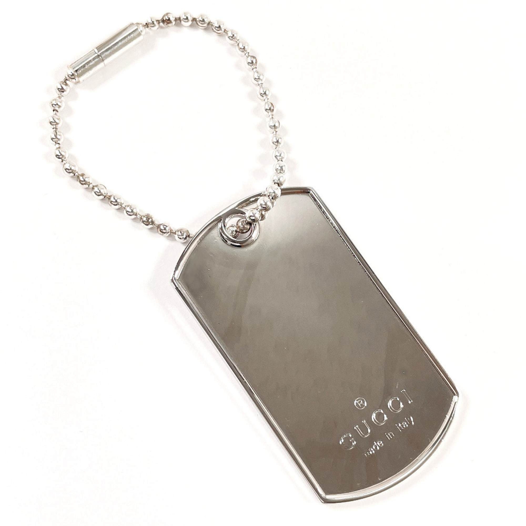 GUCCI Dog Tag Ball Chain Keychain in Sterling Silver (925) – Unisex