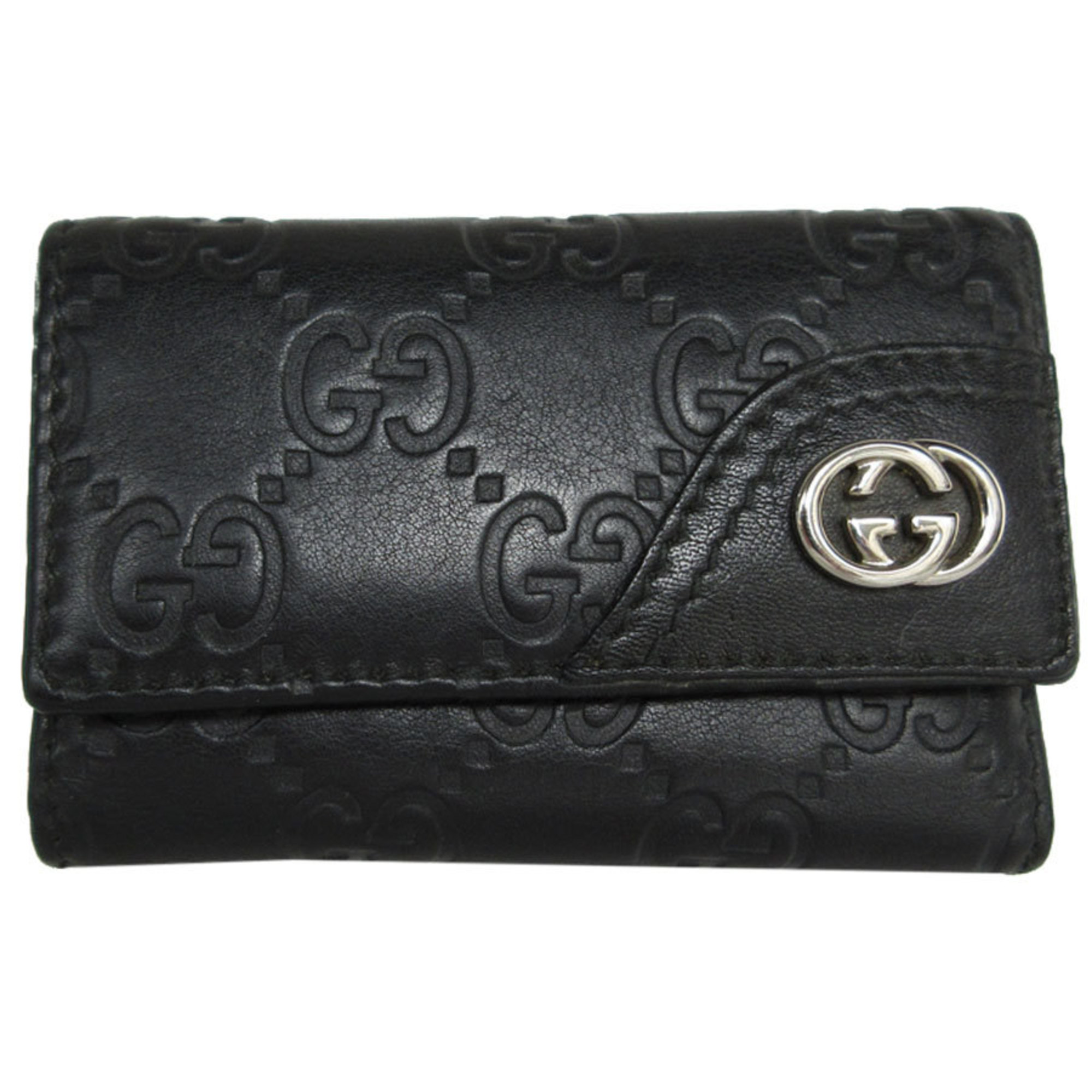 GUCCI key case leather black men’s women’s 181680 s0338a