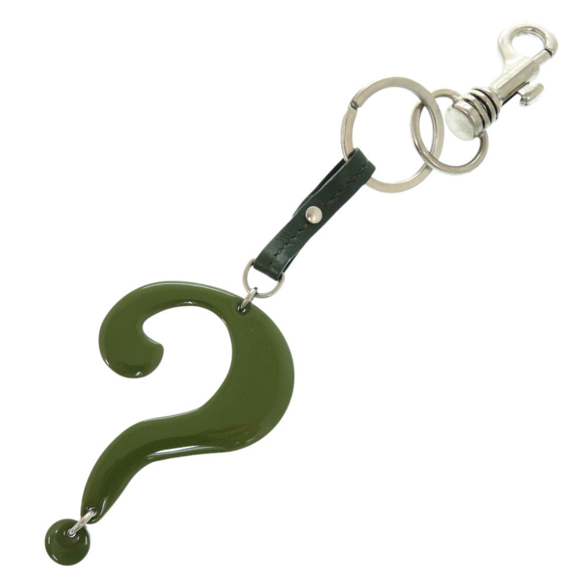 ChloÃ© Chloe Key Ring Question Charm Keychain Metal/Metal Green 1876
