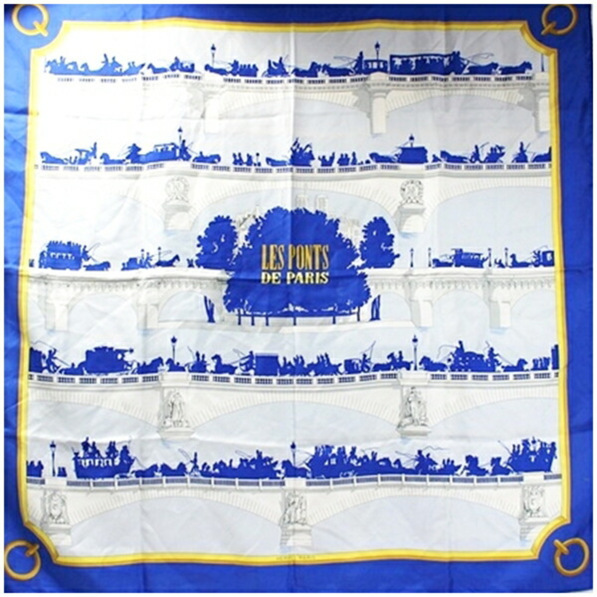Hermes Silk Scarf Muffler Carre 90 LES PONTS DE PARIS Bridges of Paris HERMES Women’s