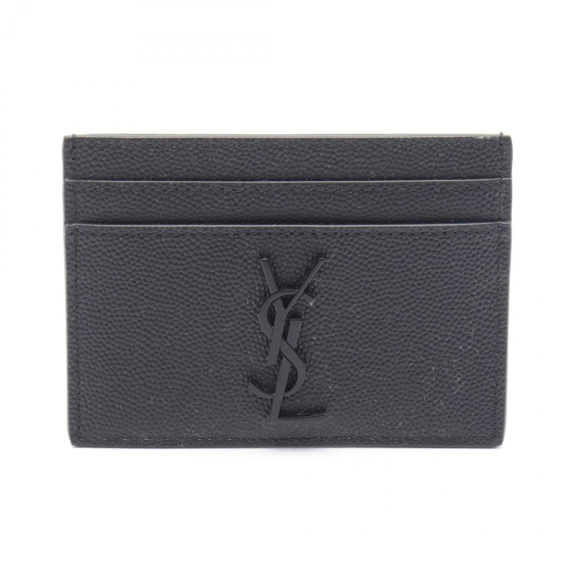 Yves Saint Laurent Saint Laurent Paris Cassandra Business Card Case, Leather, Men’s, Black, 485631BTY0U1000