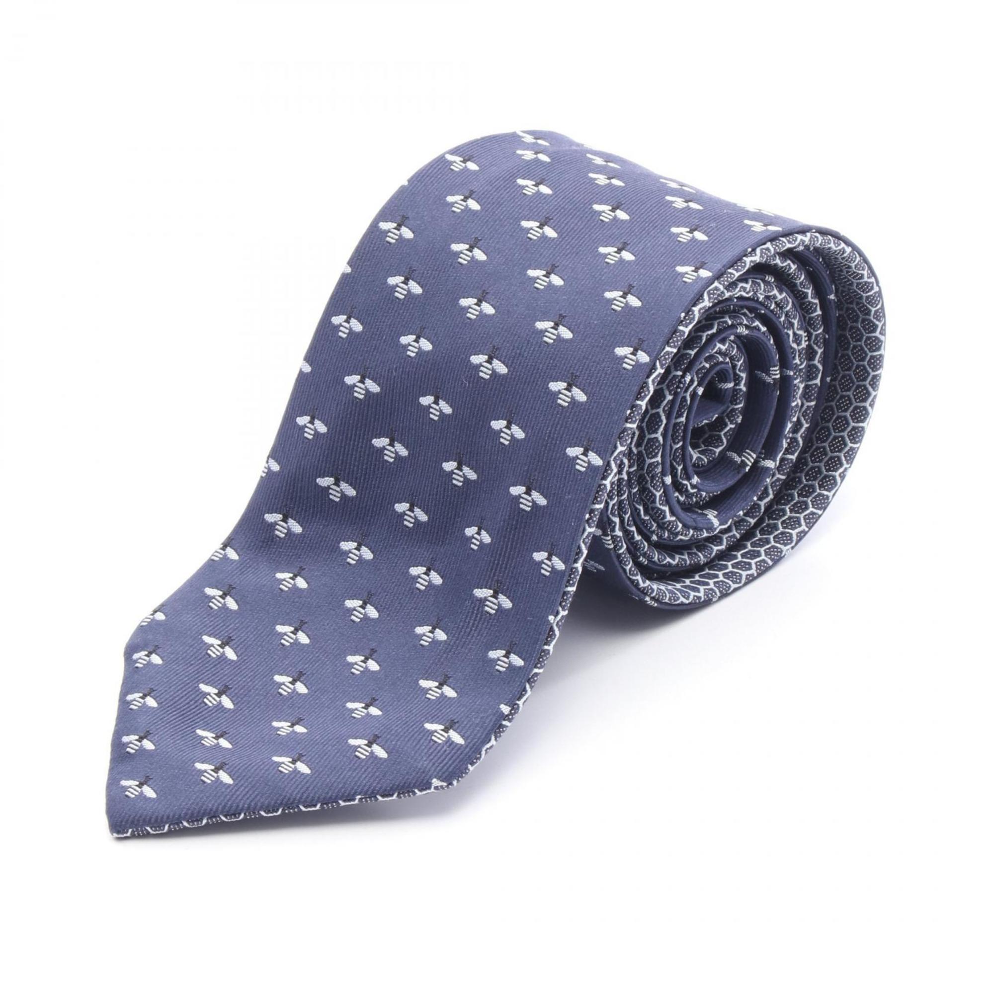 BVLGARI Double-Faced Tie, Silk, Men’s, Navy/White