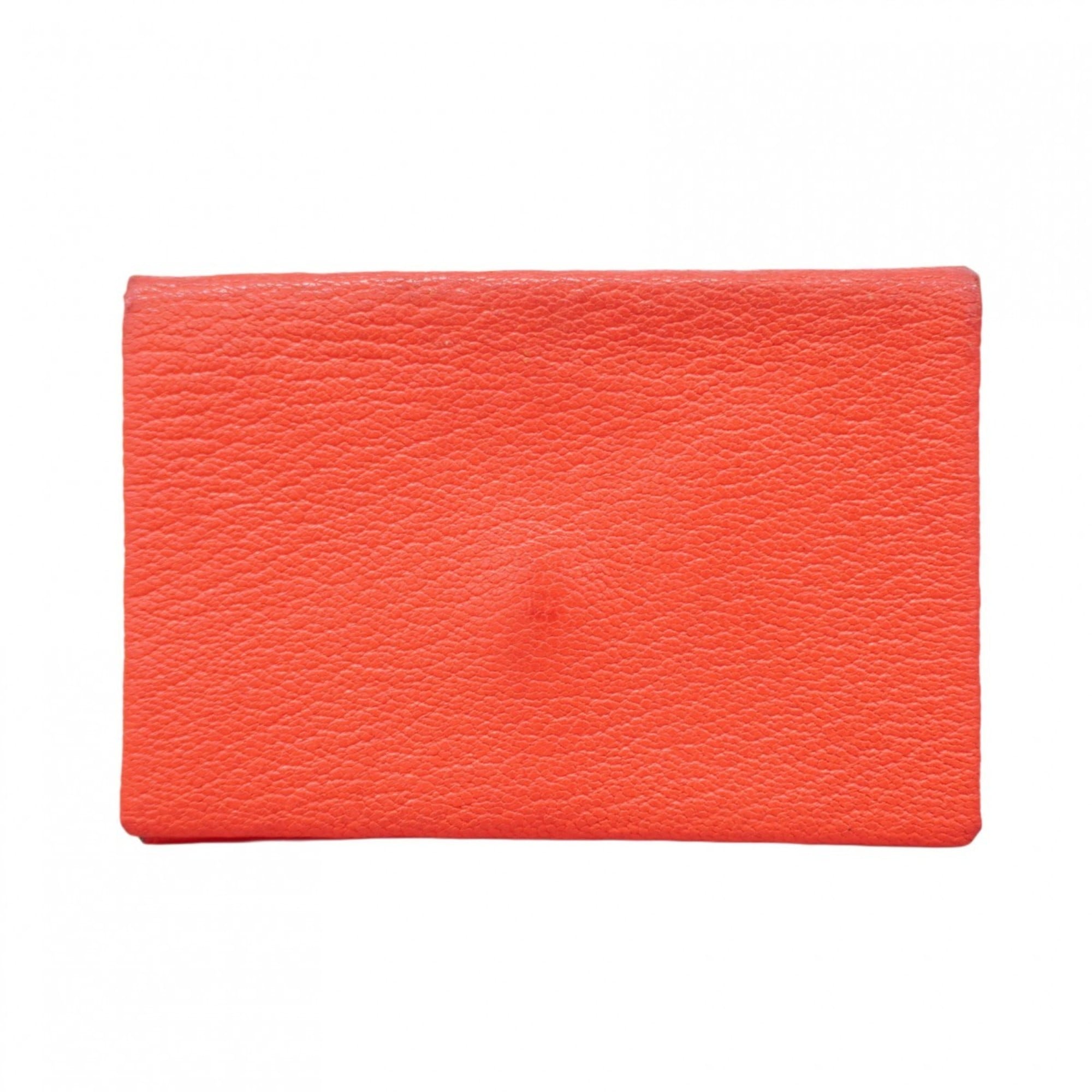 Hermes HermÃ¨s Calvi Chevre Mysore Rose Texas Sesame Y-stamped Business Card Case for Women